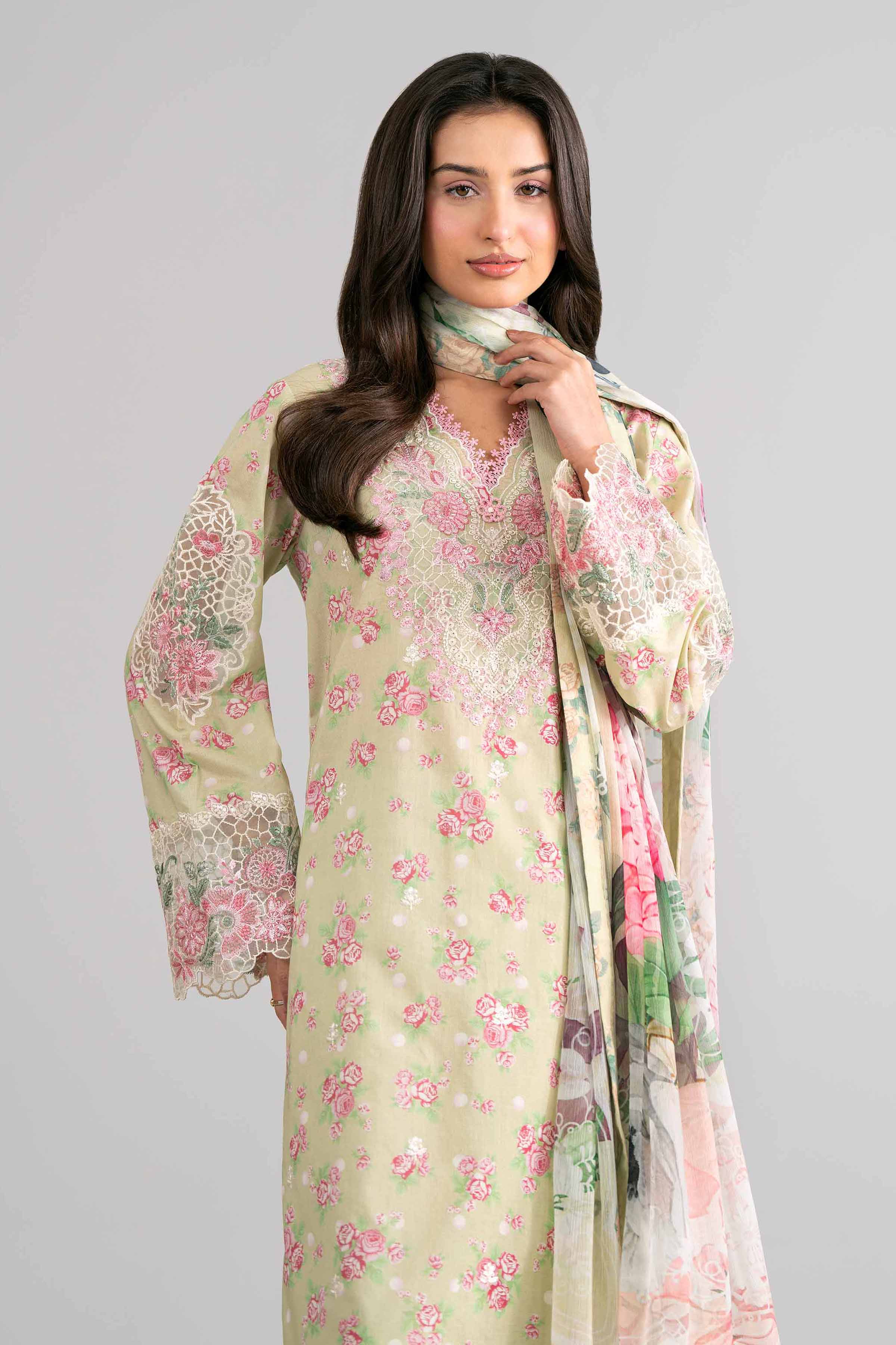 3 Piece - Digital Printed Embroidered Suit - 42601744 Nishat UAE  Lawn 3PC Embroidered