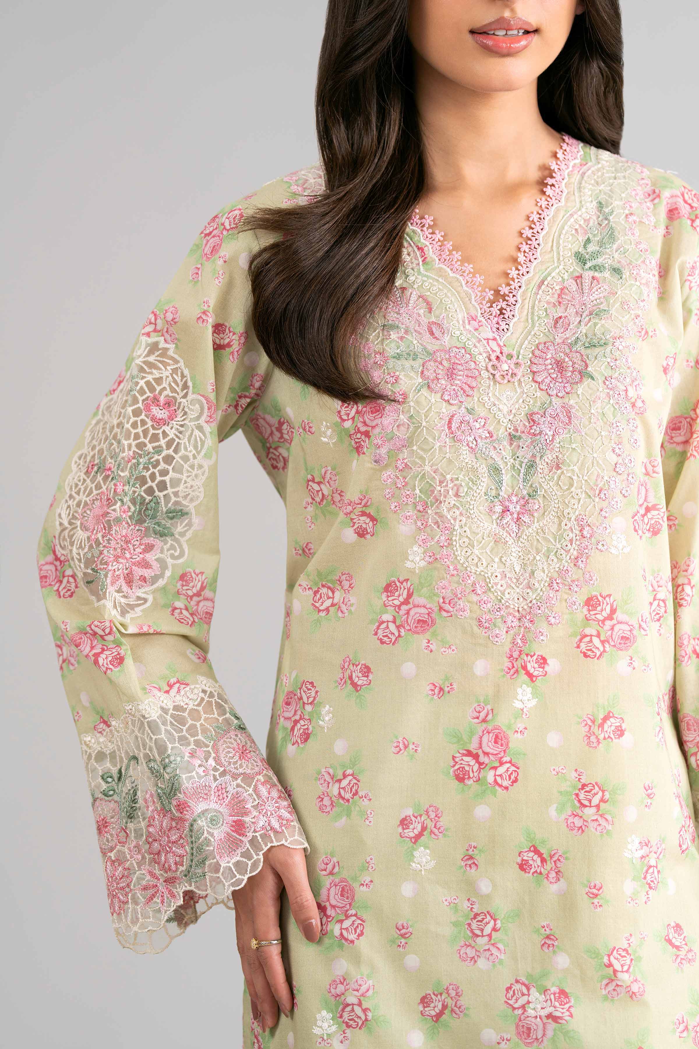 3 Piece - Digital Printed Embroidered Suit - 42601744 Nishat UAE  Lawn 3PC Embroidered