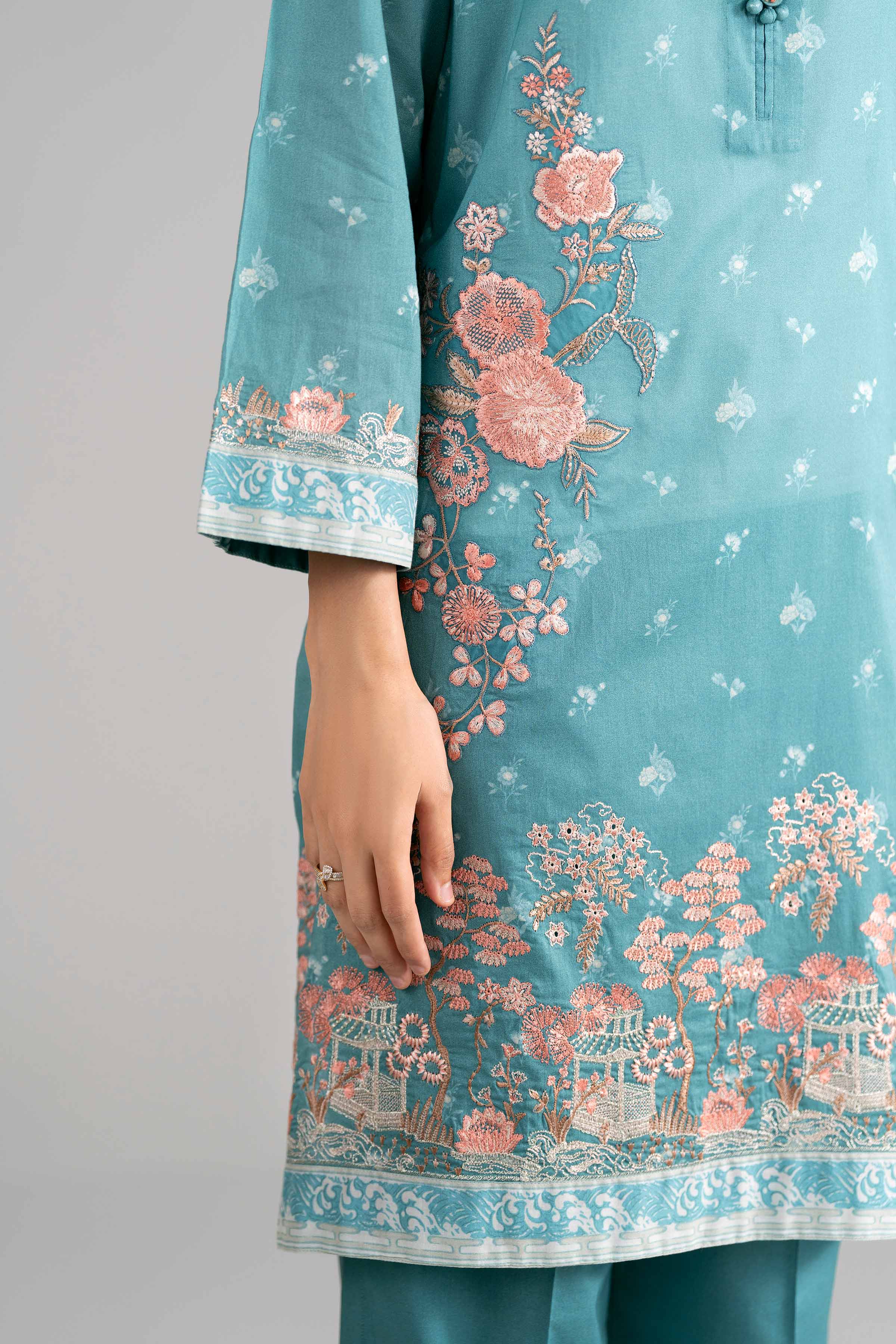 3 Piece - Digital Printed Embroidered Suit - 42601748 Nishat UAE  Lawn 3PC Embroidered