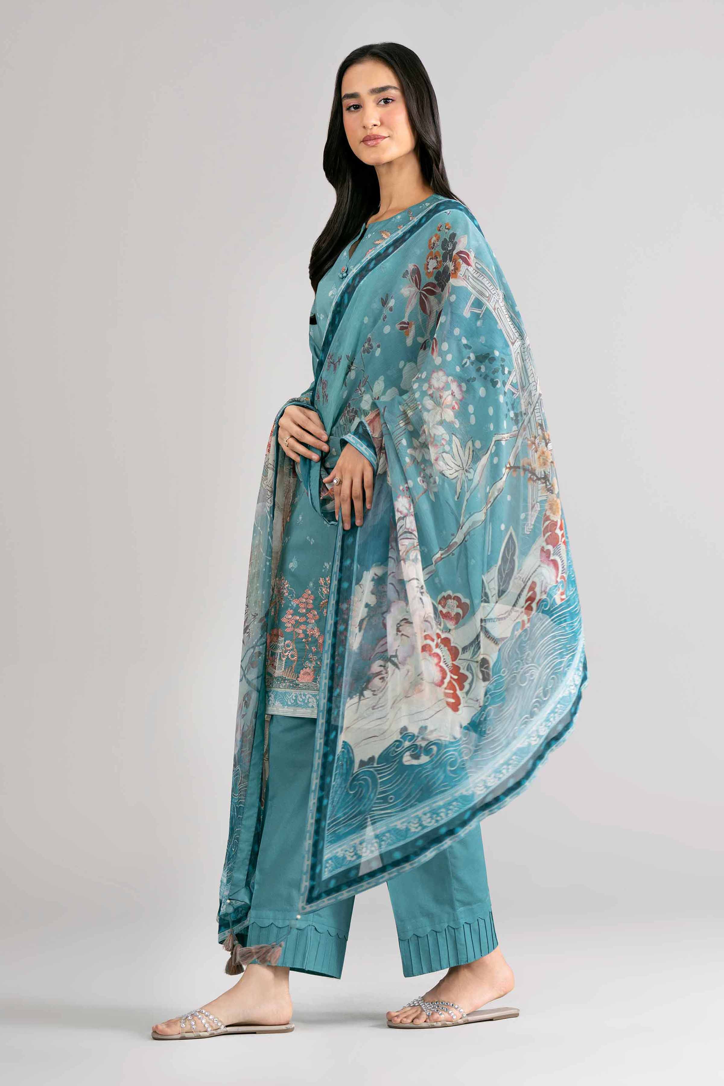 3 Piece - Digital Printed Embroidered Suit - 42601748 Nishat UAE  Lawn 3PC Embroidered