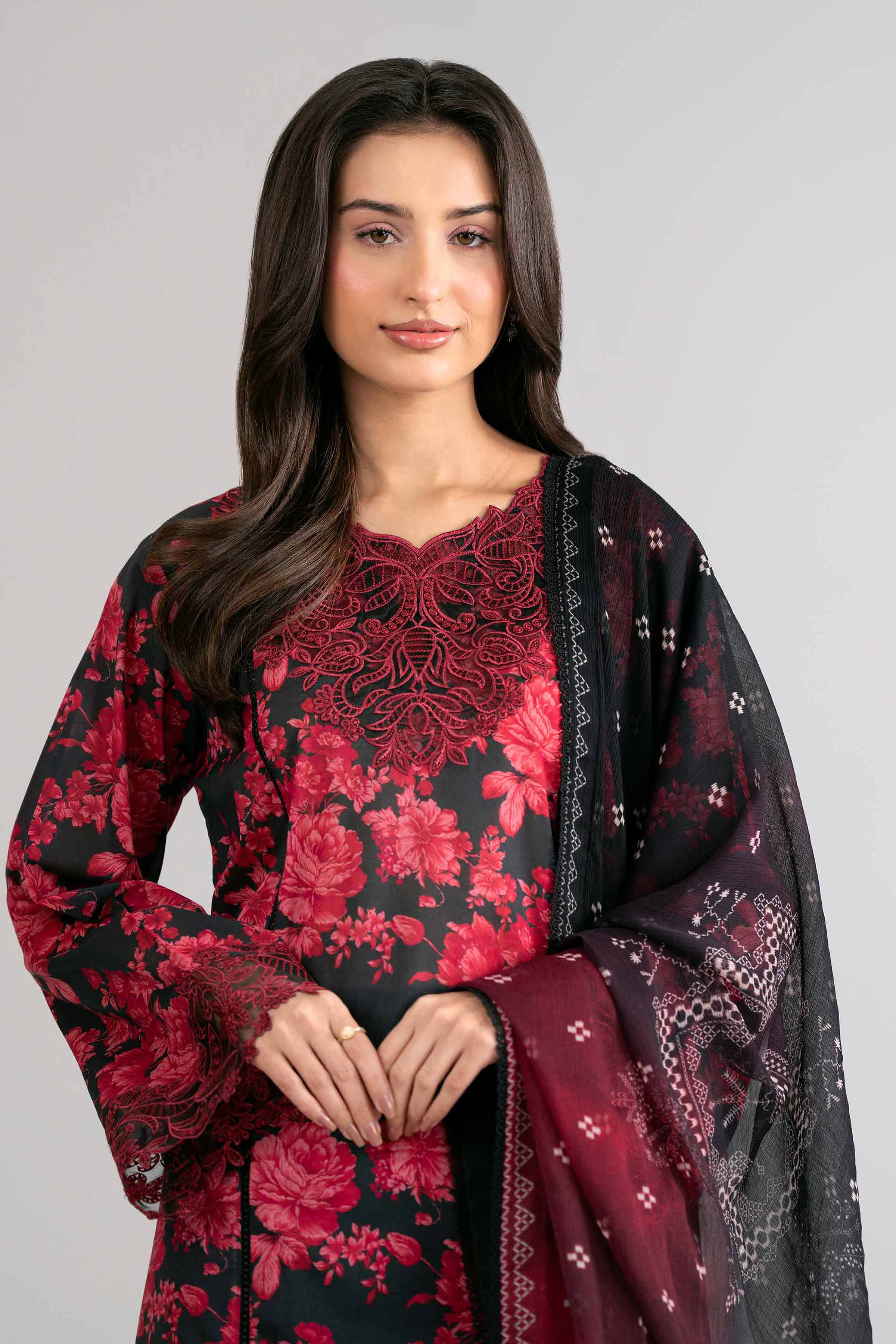 3 Piece - Digital Printed Embroidered Suit - 42601749 Nishat UAE  Lawn 3PC Embroidered