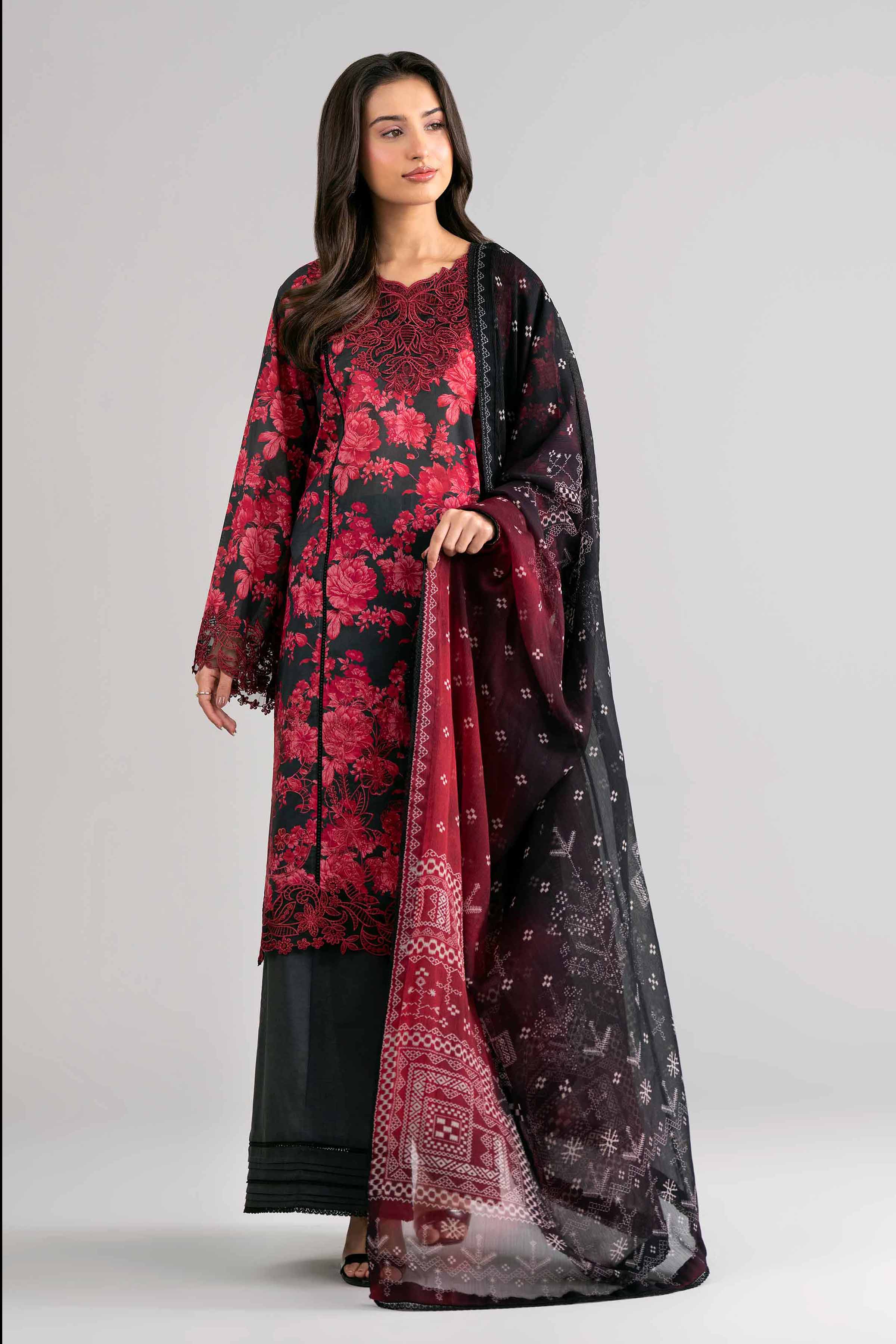 3 Piece - Digital Printed Embroidered Suit - 42601749 Nishat UAE  Lawn 3PC Embroidered