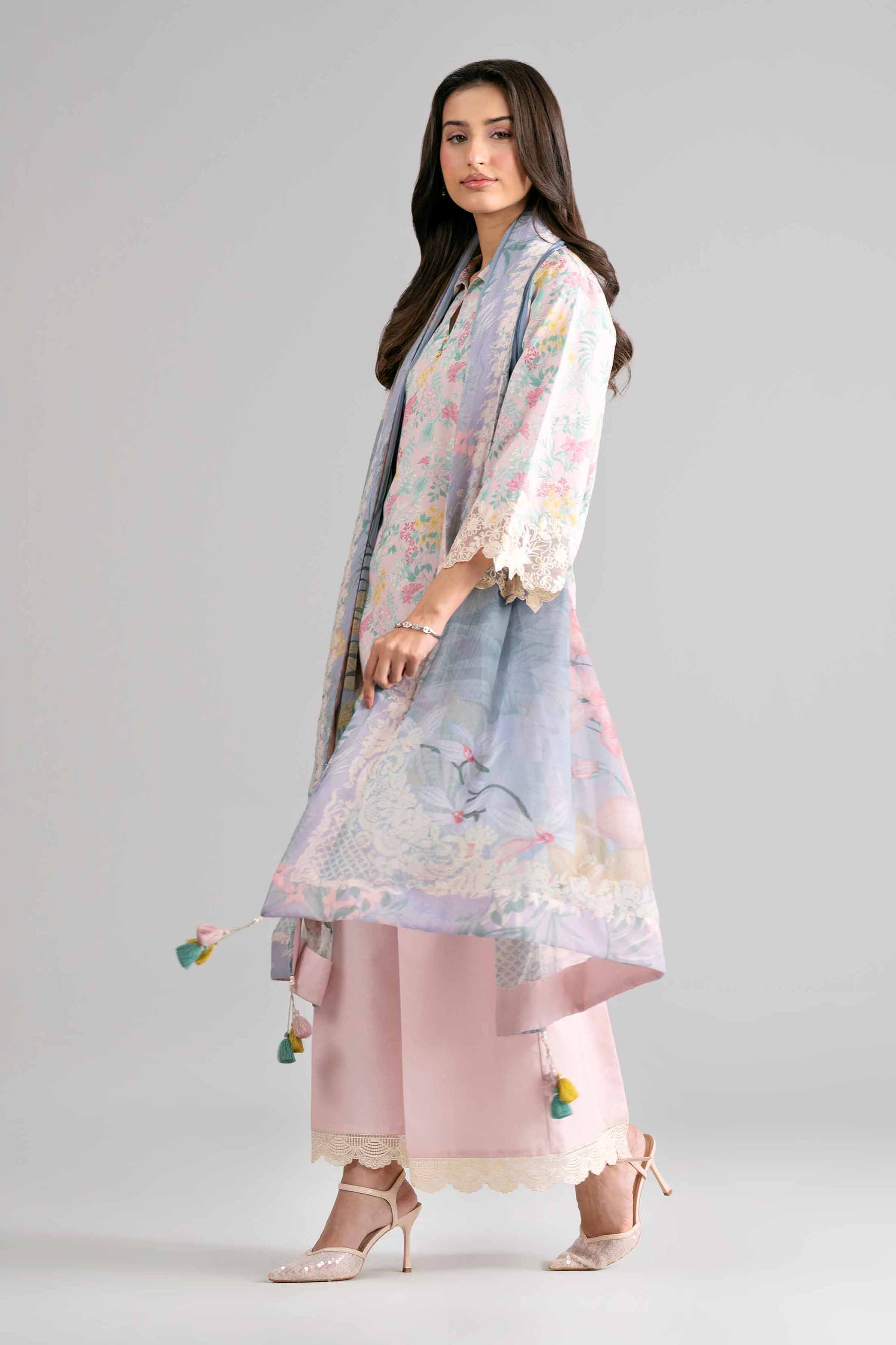 3 Piece - Digital Printed Embroidered Suit - 42601752 Pink Lawn 3PC Embroidered