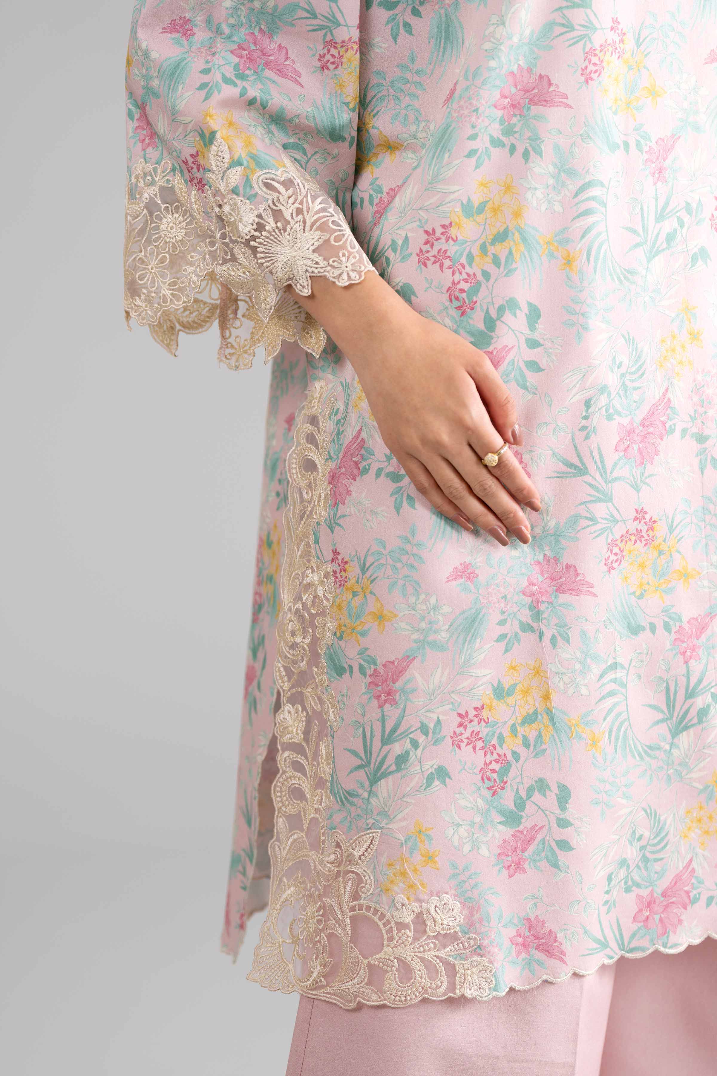 3 Piece - Digital Printed Embroidered Suit - 42601752 Pink Lawn 3PC Embroidered