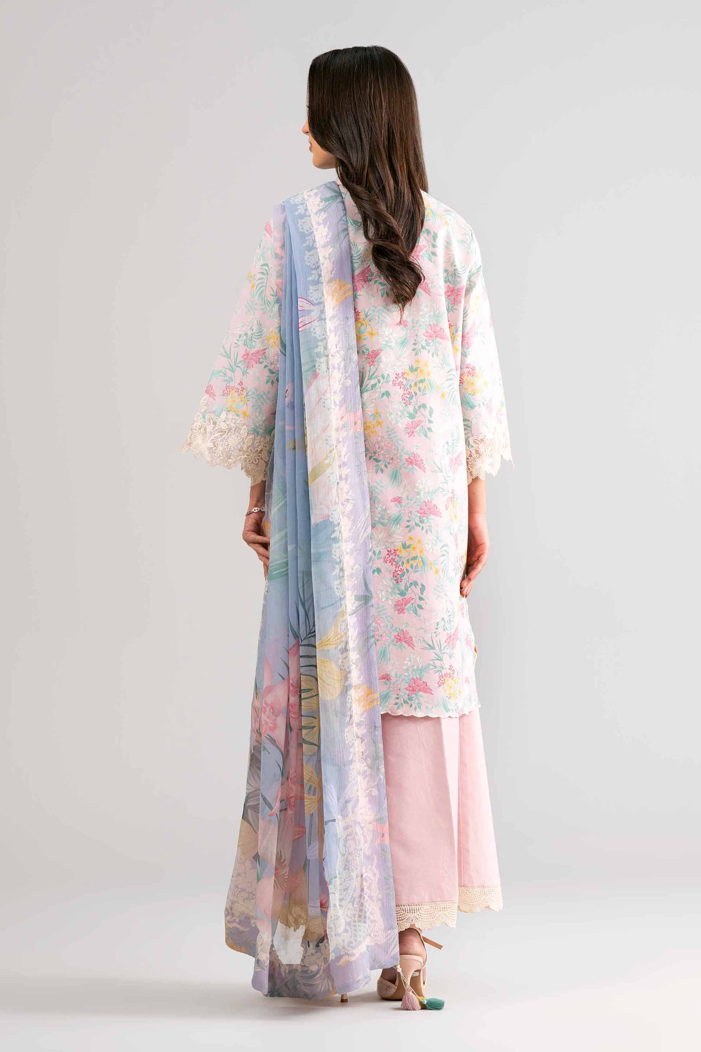 3 Piece - Digital Printed Embroidered Suit - 42601752 Pink Lawn 3PC Embroidered