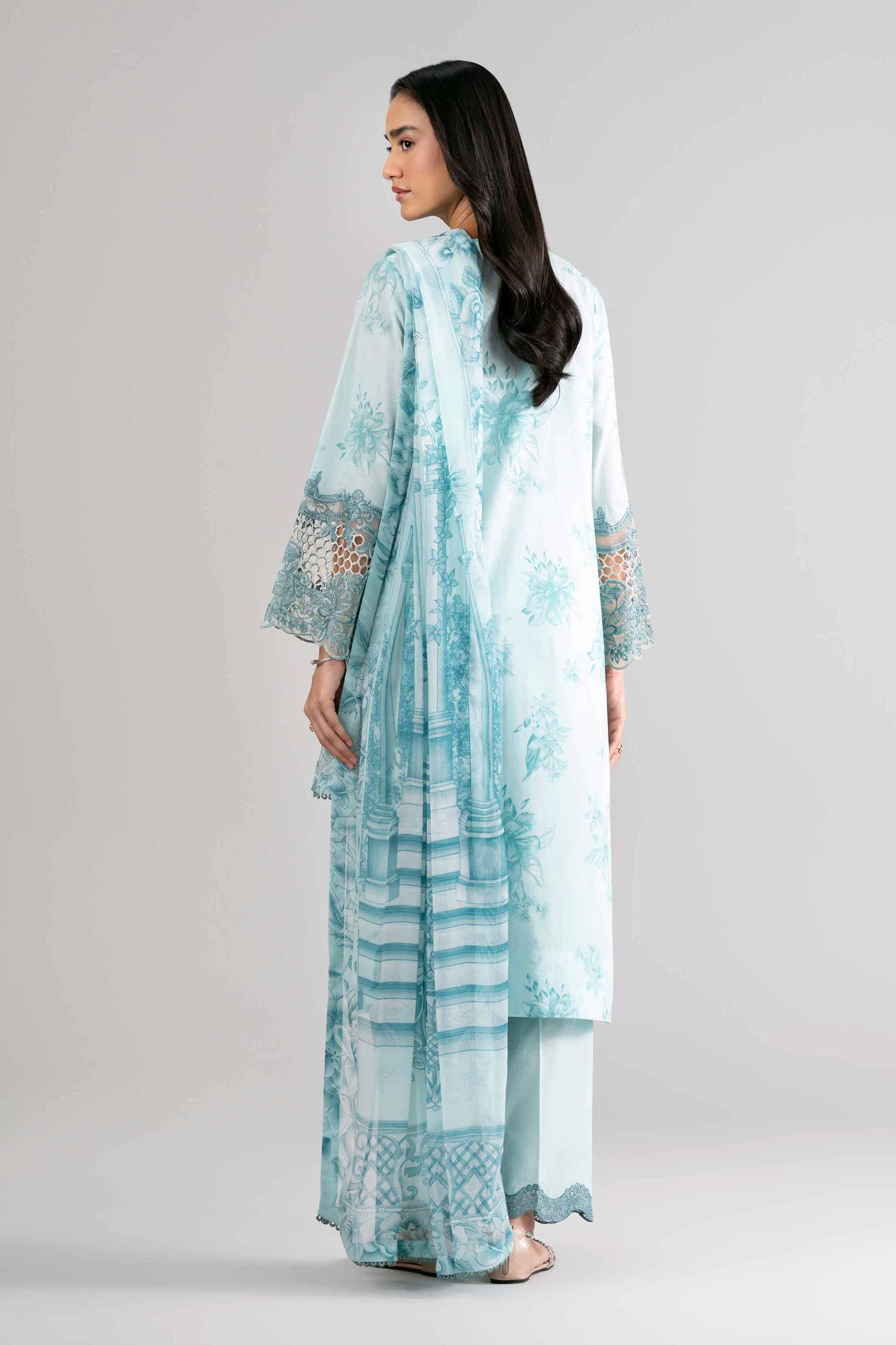 3 Piece - Digital Printed Embroidered Suit - 42601755 Green Lawn 3PC Embroidered