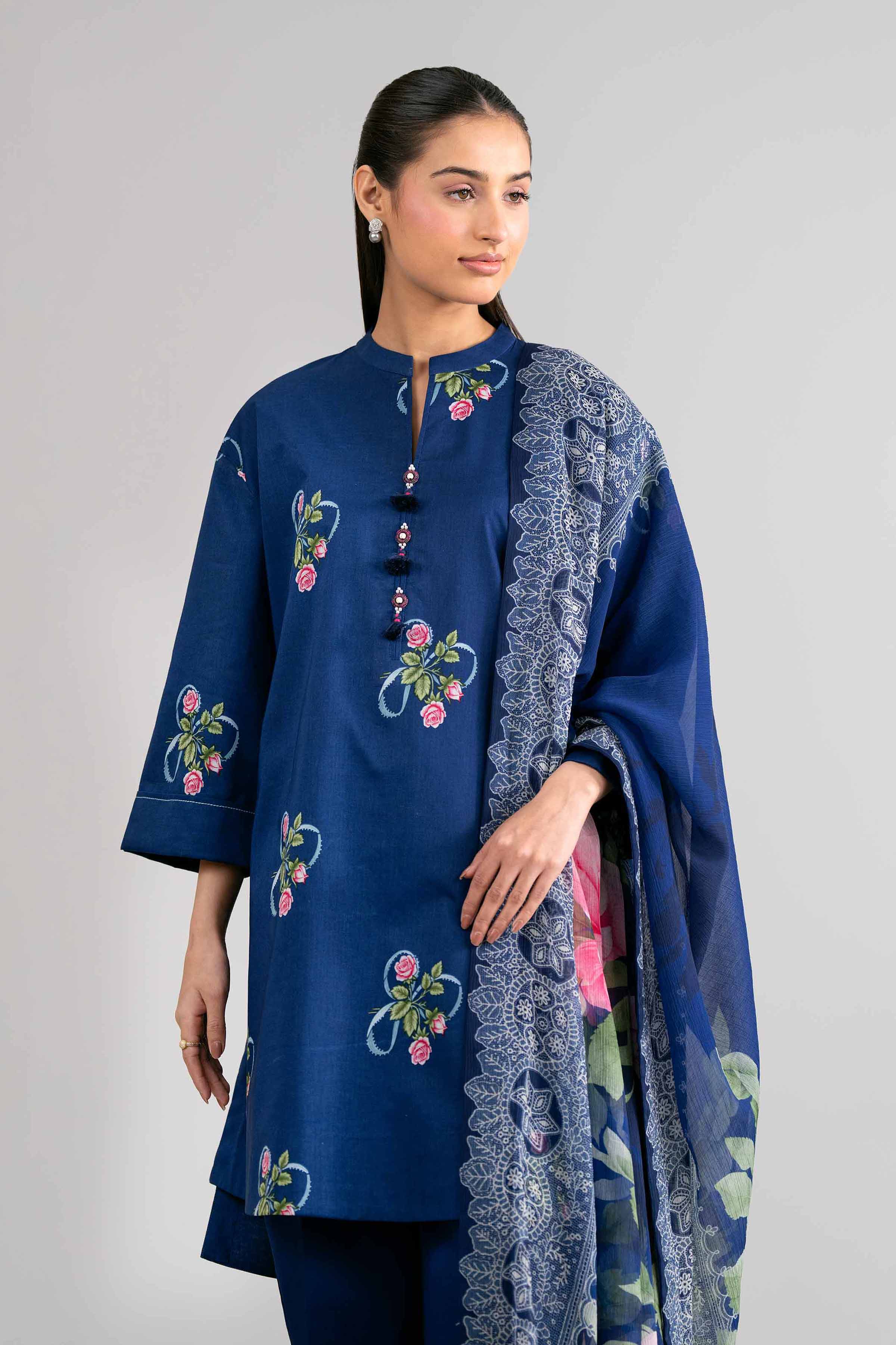 3 Piece - Digital Printed Suit - 42601763 Blue Lawn 3PC Printed