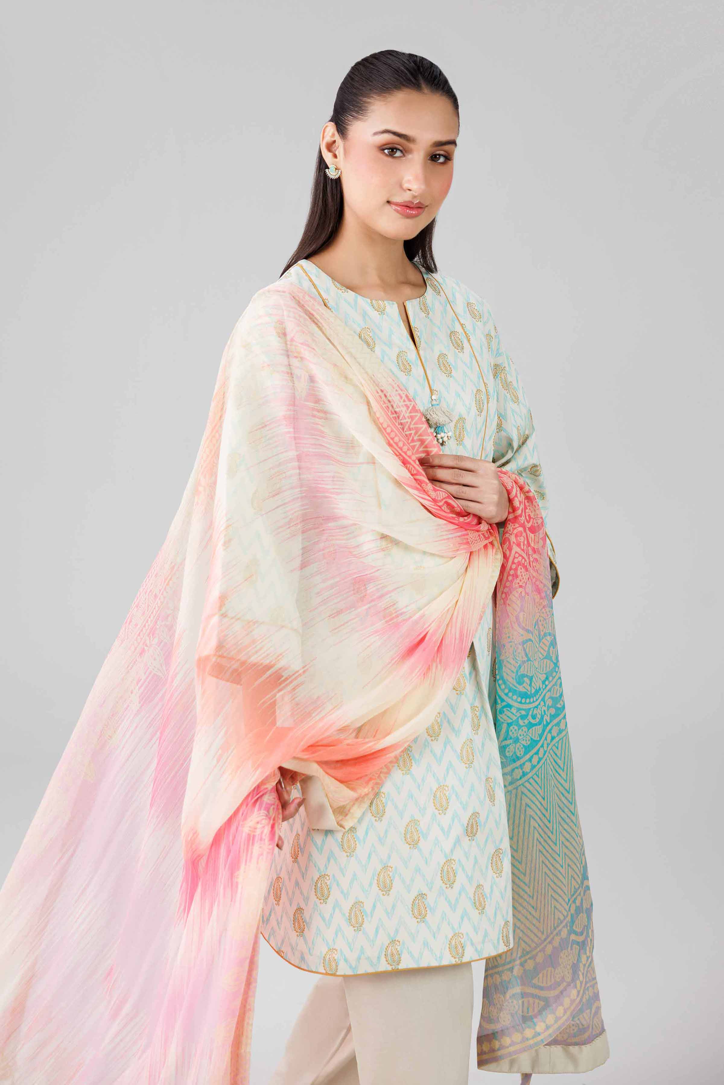 3 Piece - Digital Printed Suit - 42601767 Multi Lawn 3PC Printed