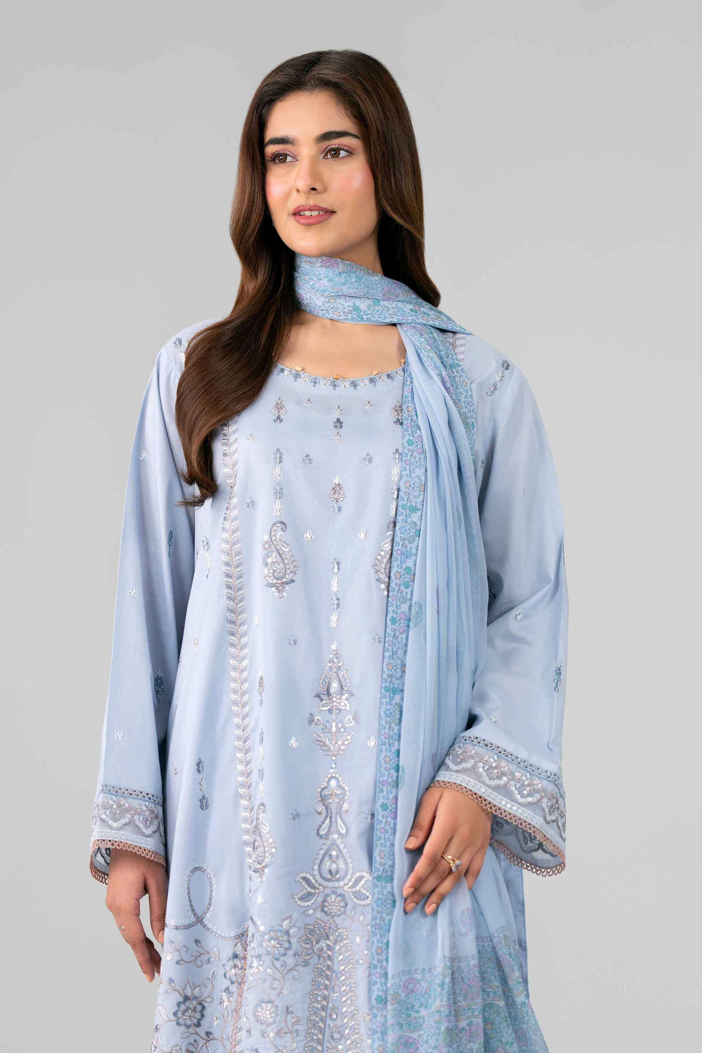 3 Piece - Digital Printed Embroidered Suit - 42601770 Grey Lawn 3PC Embroidered