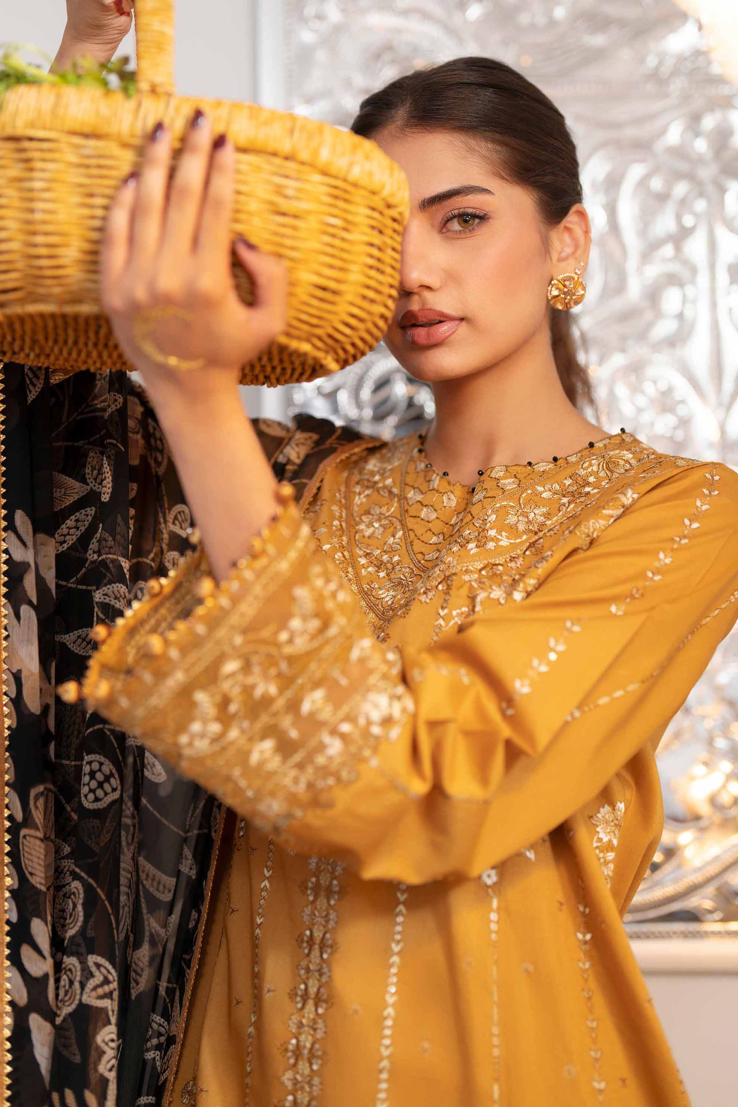 3 Piece - Digital Printed Embroidered Suit - 42601771 Yellow Lawn 3PC Embroidered