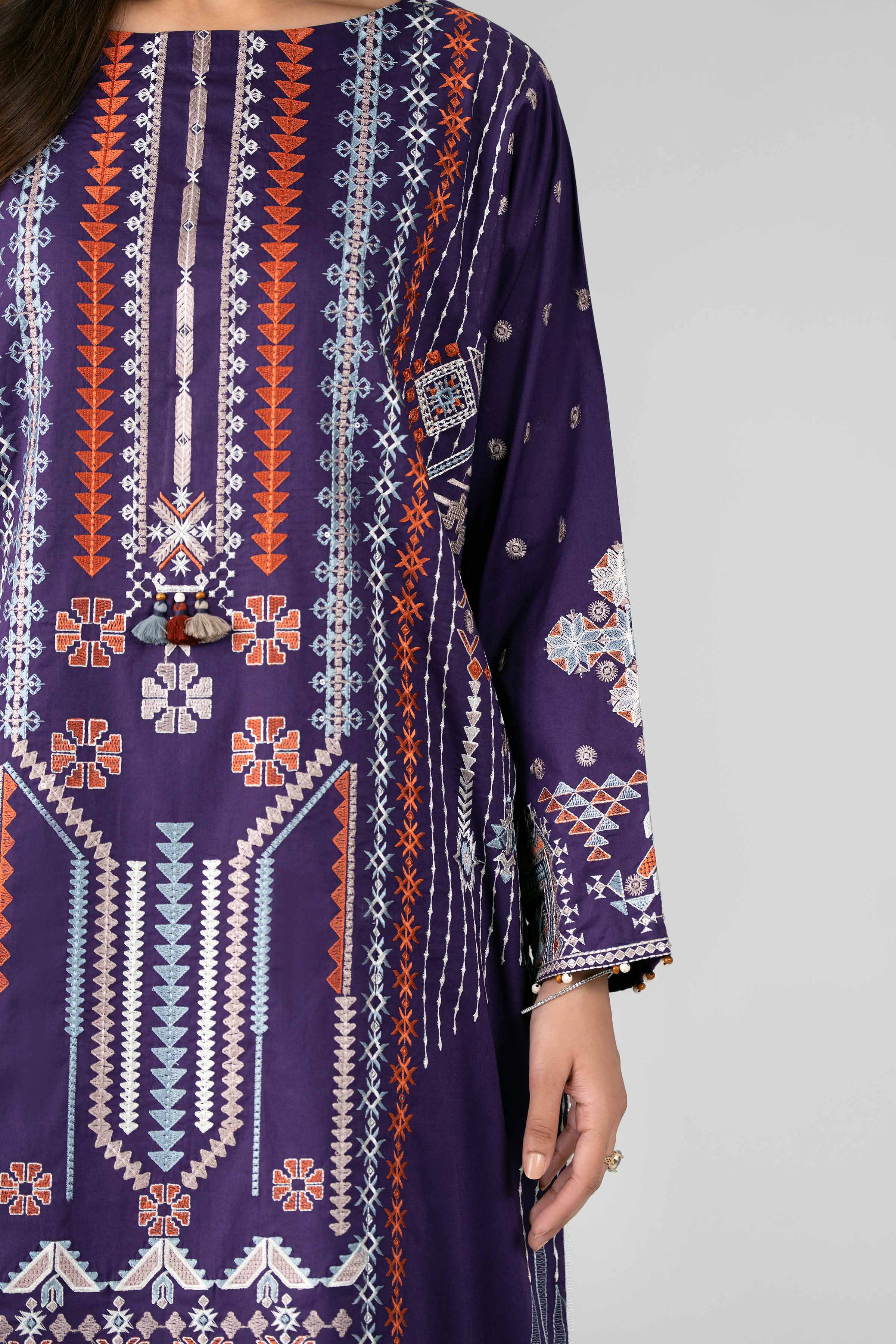 3 Piece - Digital Printed Embroidered Suit - 42601772 Purple Lawn 3PC Embroidered