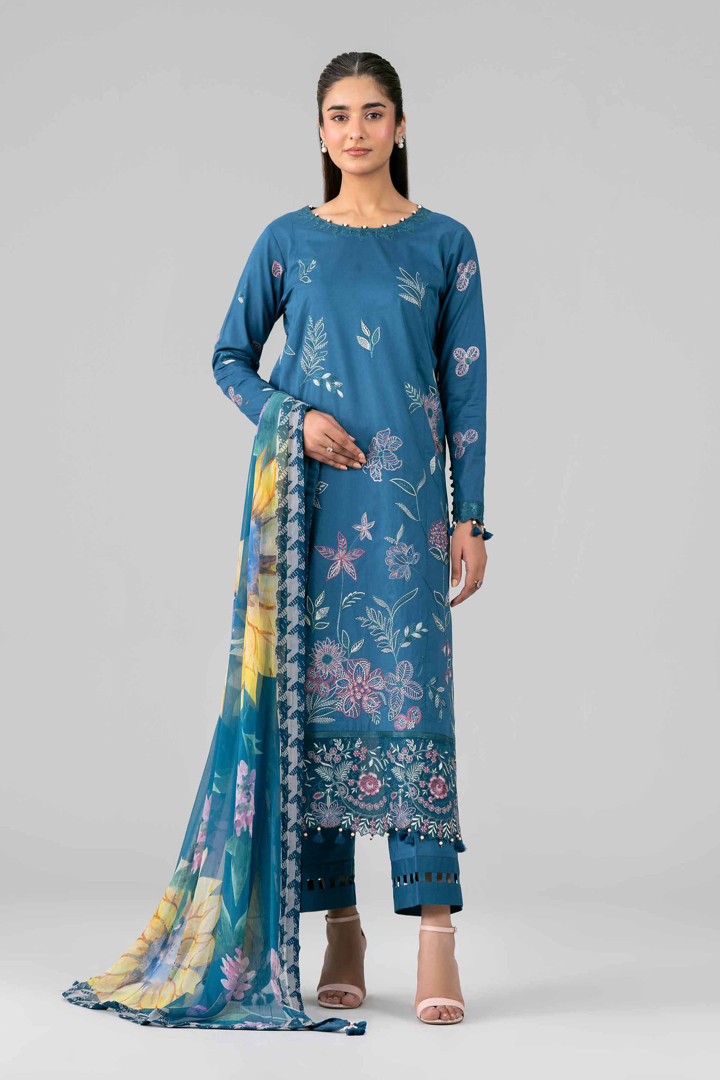 3 Piece - Digital Printed Embroidered Suit - 42601777 Nishat UAE  Lawn 3PC Embroidered