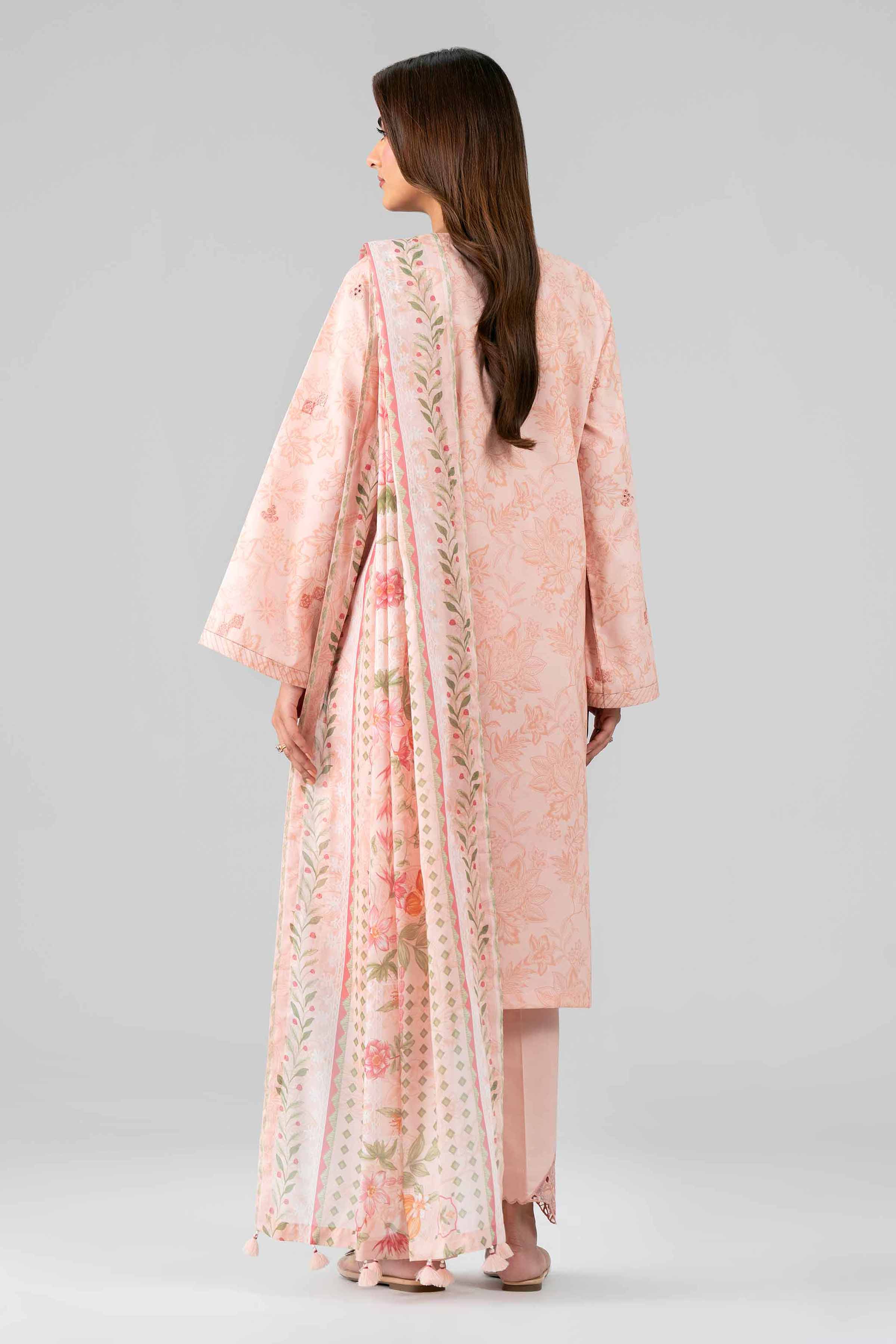 3 Piece - Printed Embroidered Suit - 42601781 Pink Lawn 3PC Embroidered