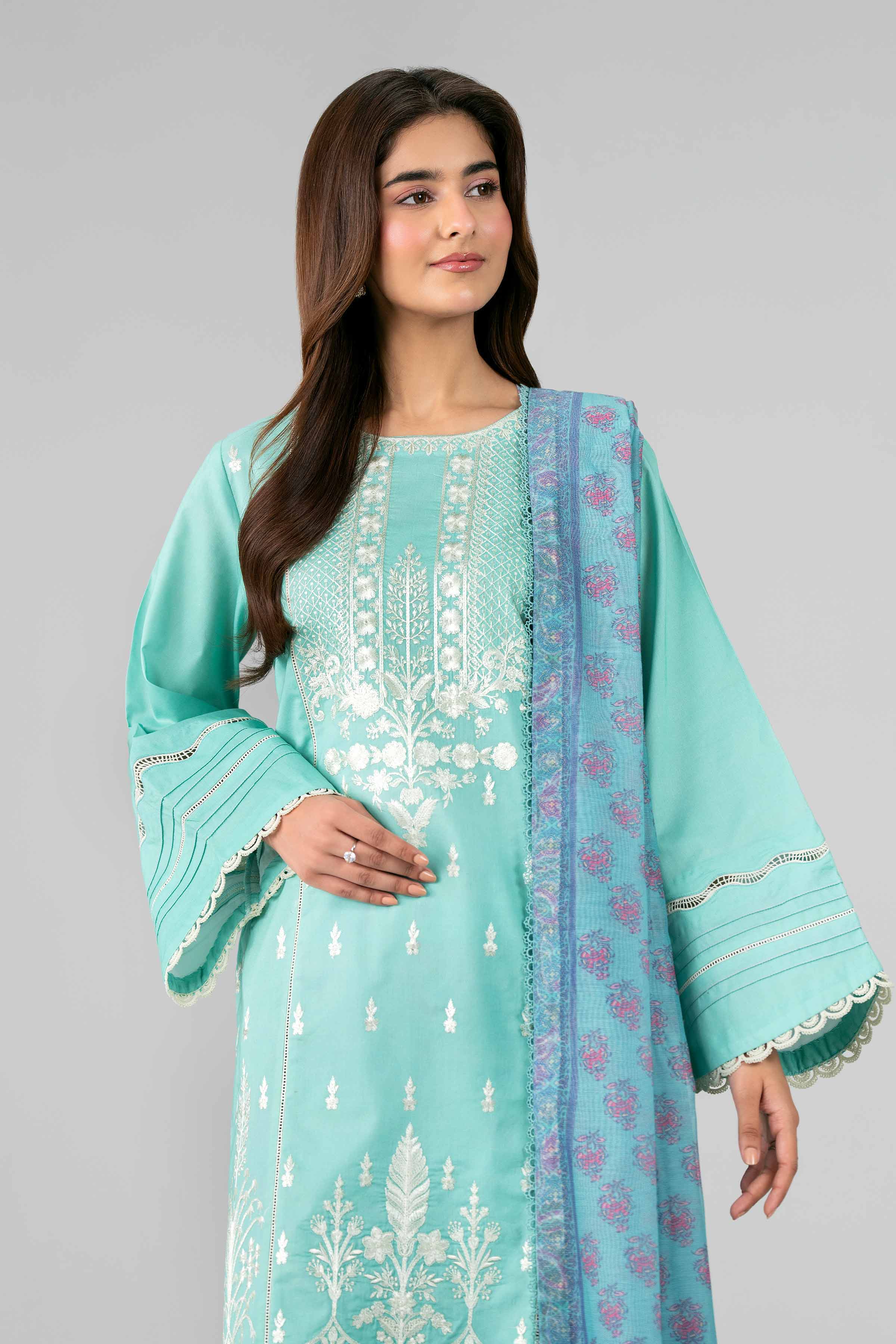 3 Piece - Printed Embroidered Suit - 42601790 Nishat UAE  Lawn 3PC Embroidered