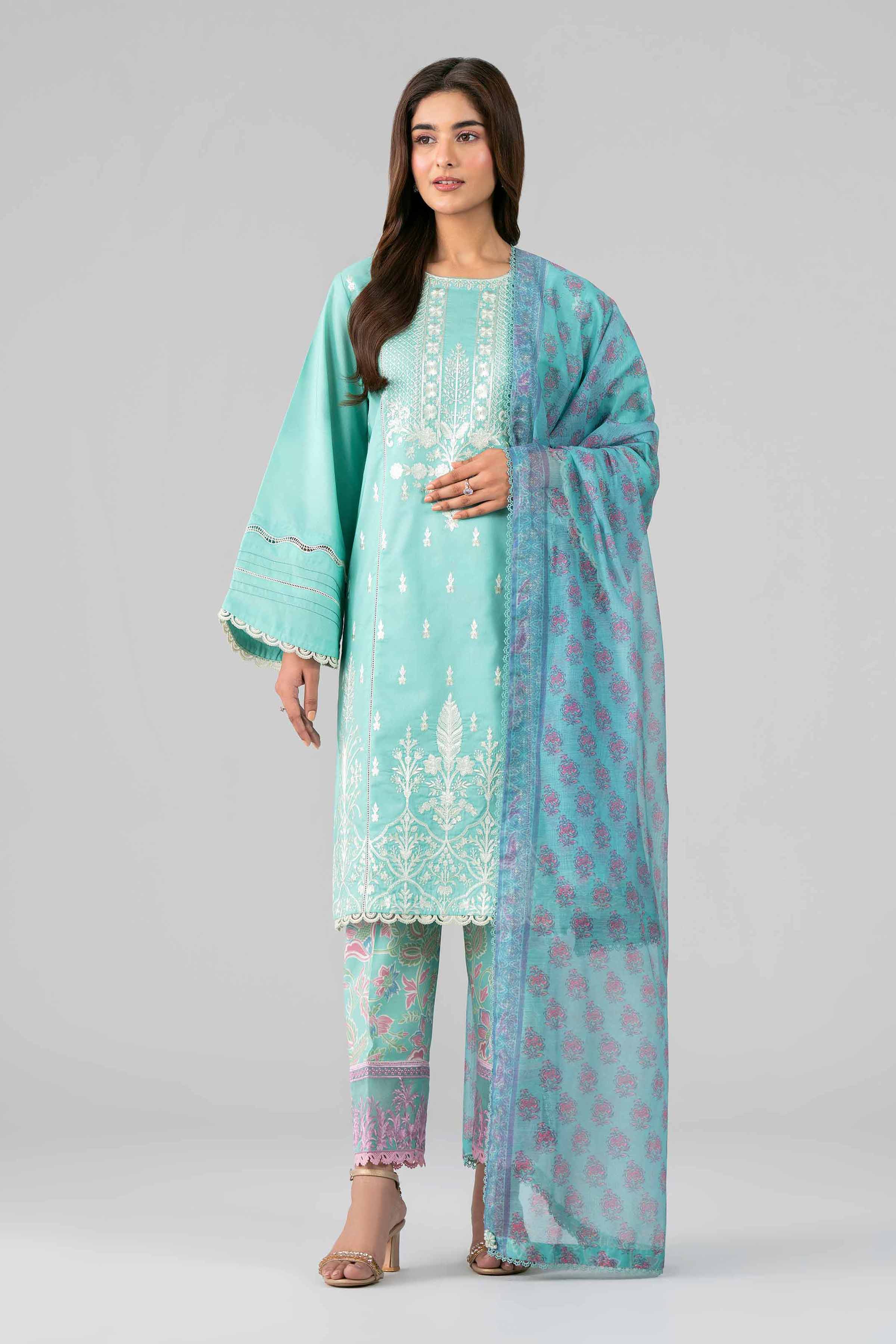 3 Piece - Printed Embroidered Suit - 42601790 Nishat UAE  Lawn 3PC Embroidered