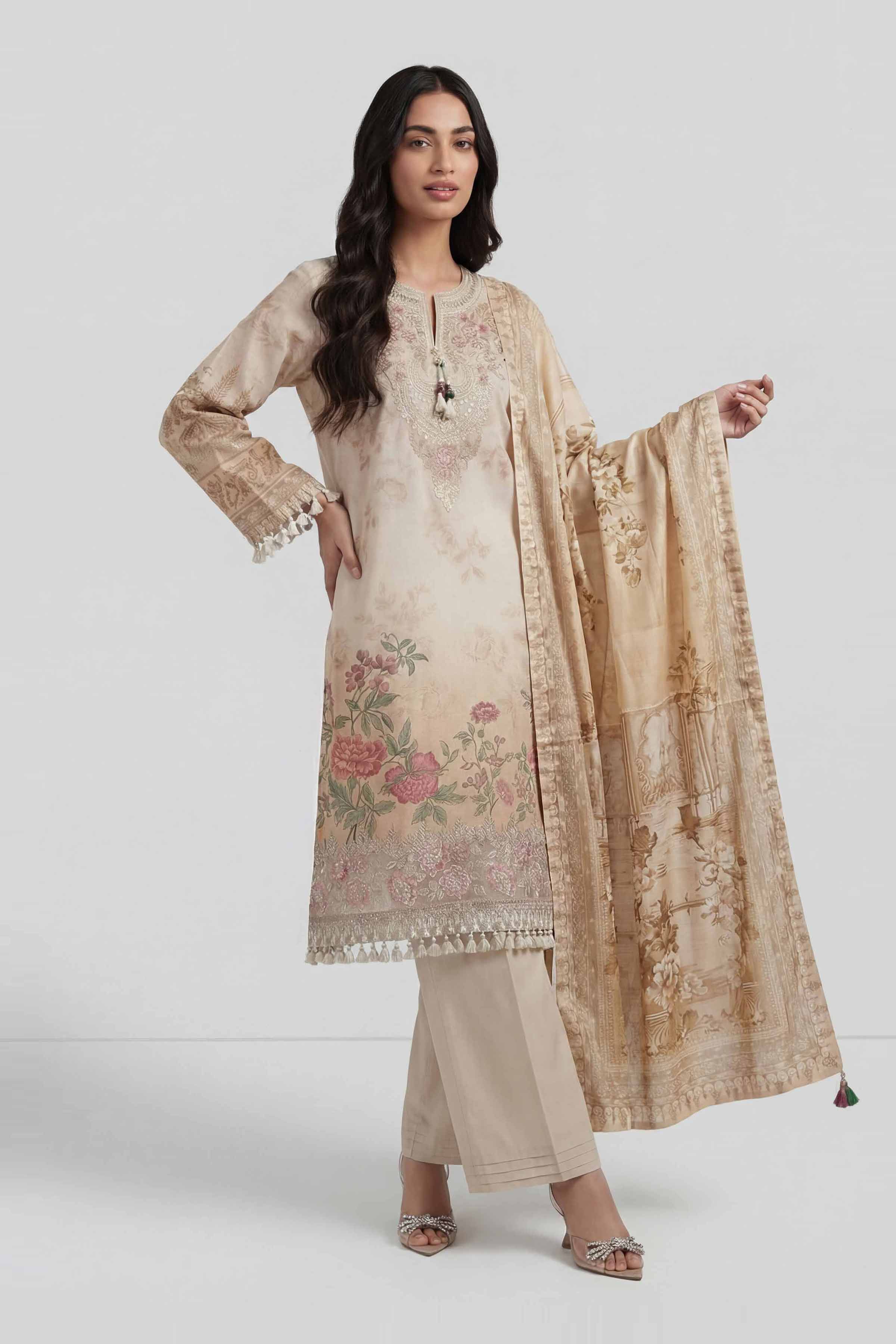 3 Piece - Digital Printed Embroidered Suit - 42601797  Lawn 3PC Embroidered