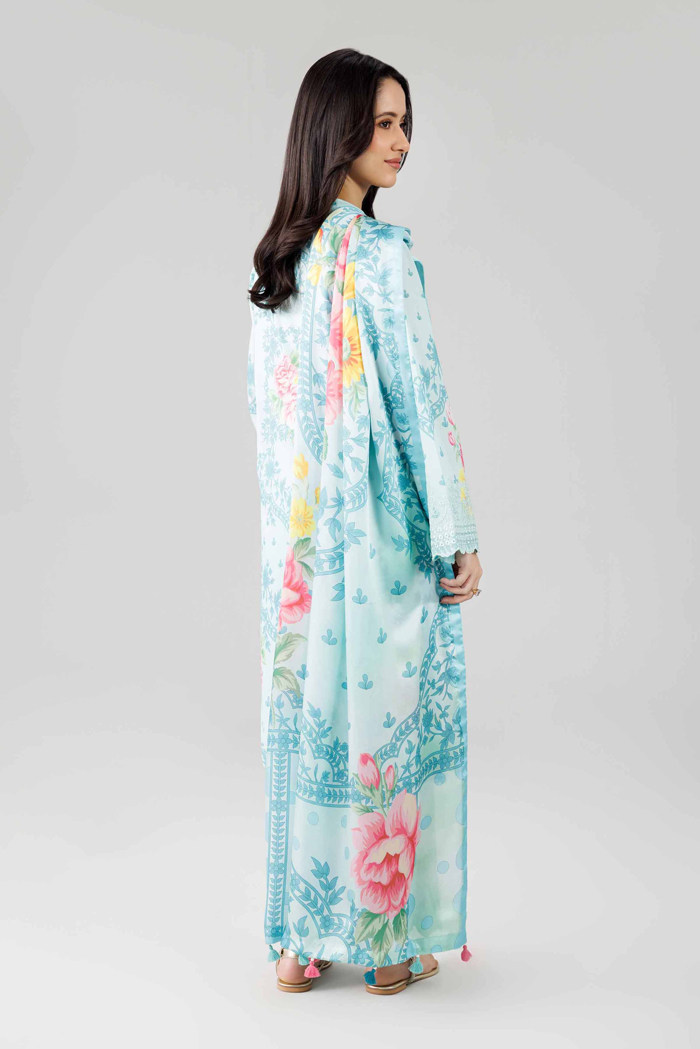 3 Piece - Digital Printed Embroidered Suit - 42601799 Green Lawn 3PC Embroidered