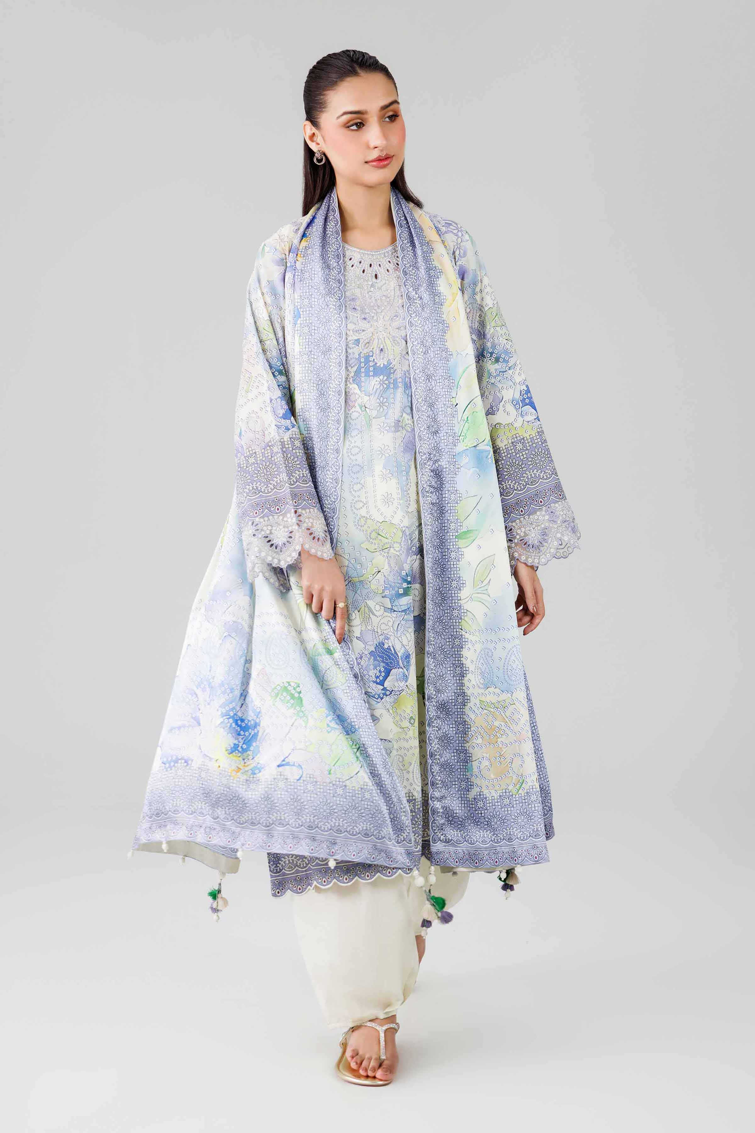 3 Piece - Digital Printed Embroidered Suit - 42601802 Multi Lawn 3PC Embroidered