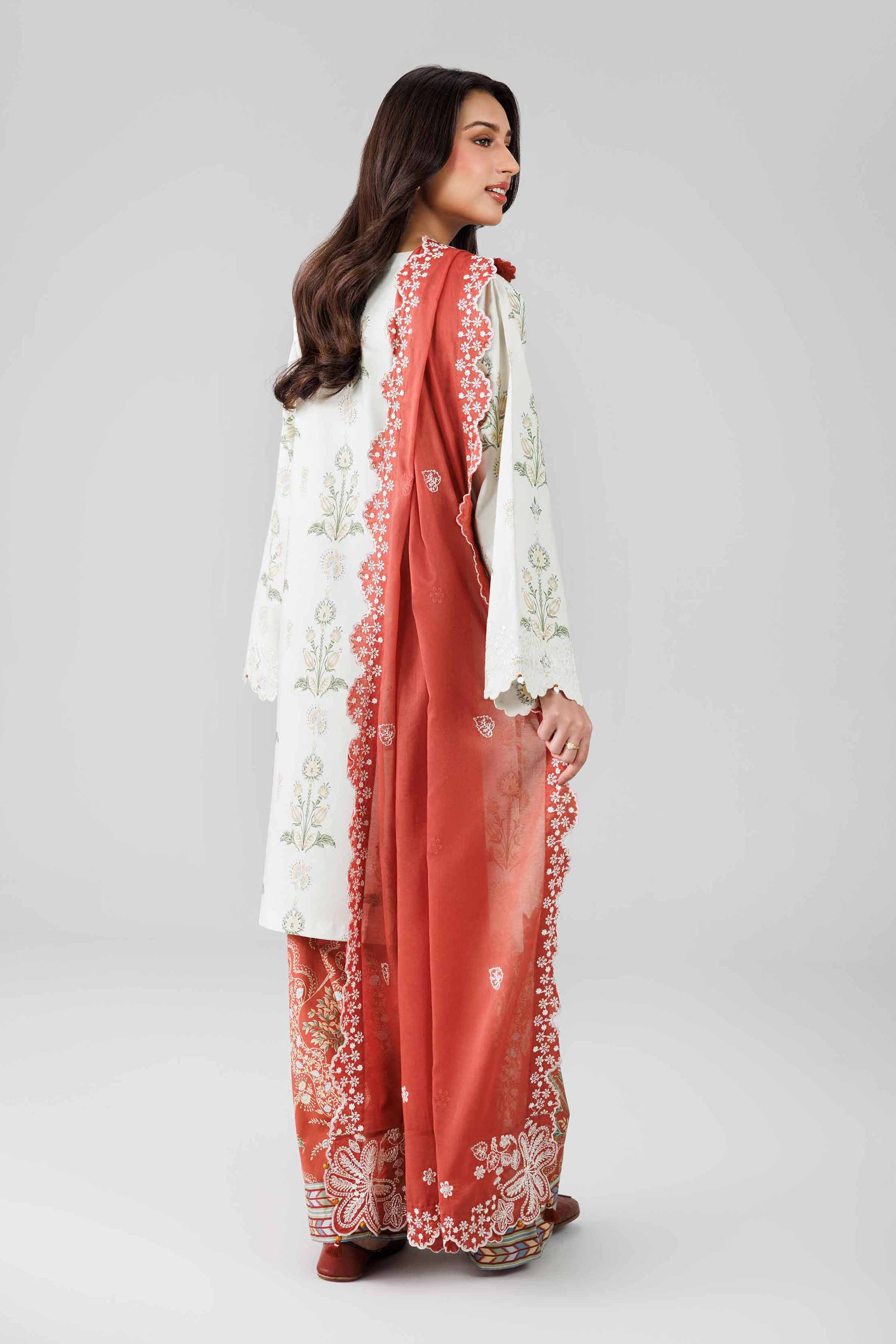 3 Piece - Printed Embroidered Suit - 42601804 Beige Lawn 3PC Embroidered