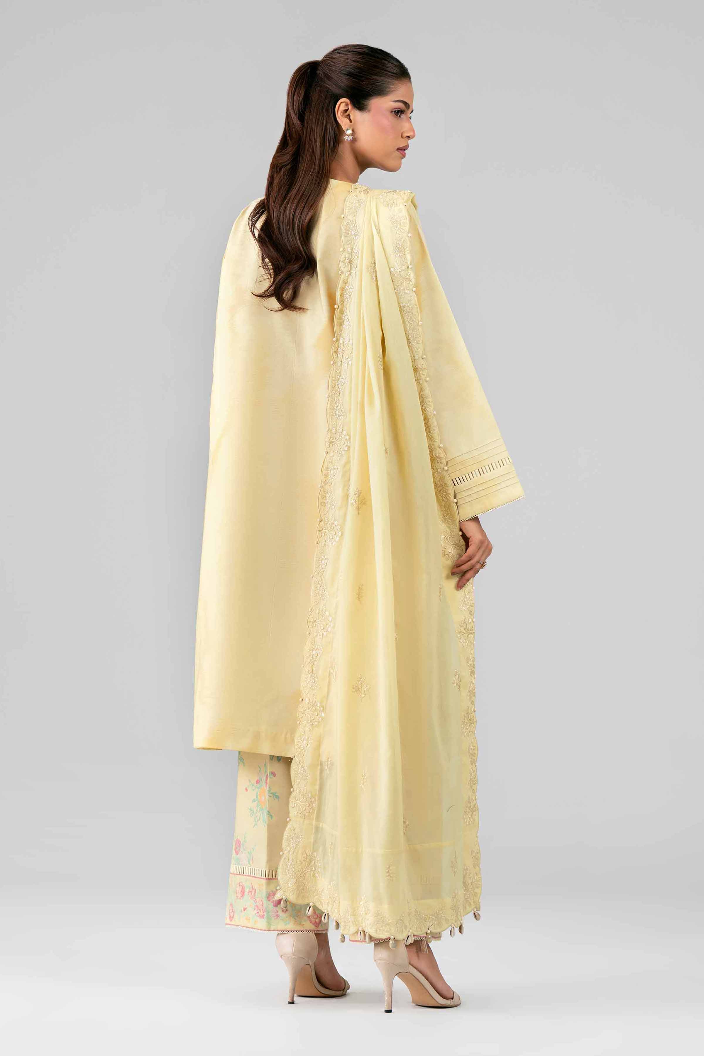 3 Piece - Printed Embroidered Suit - 42601808 Yellow Lawn 3PC Embroidered