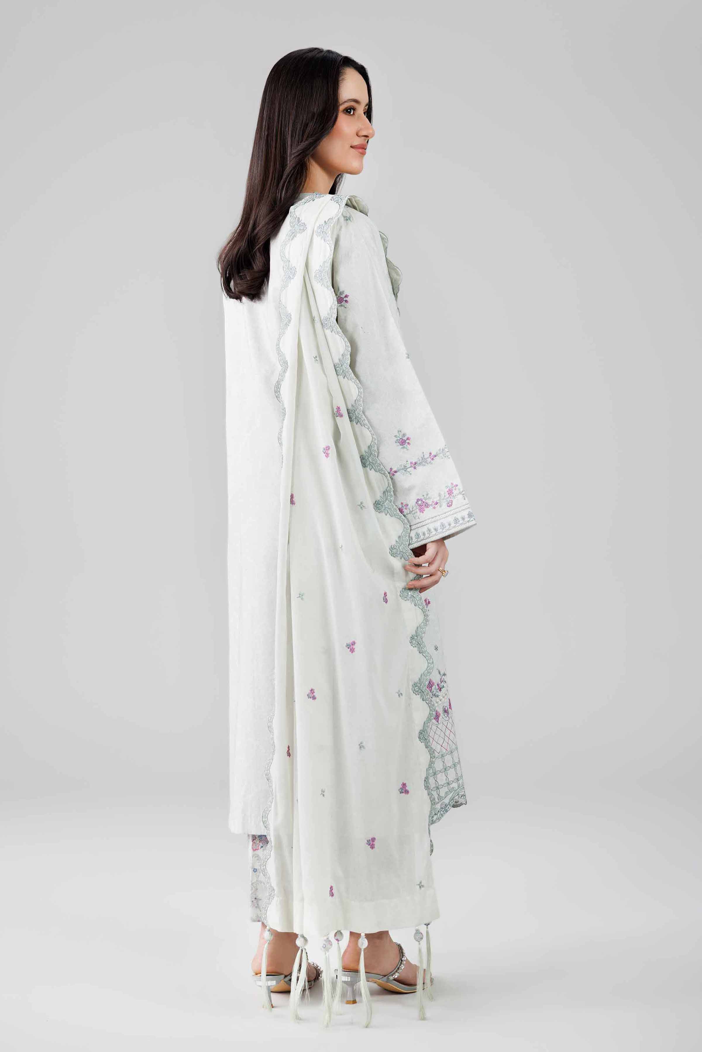 3 Piece - Printed Embroidered Suit - 42601812 White Lawn 3PC Embroidered