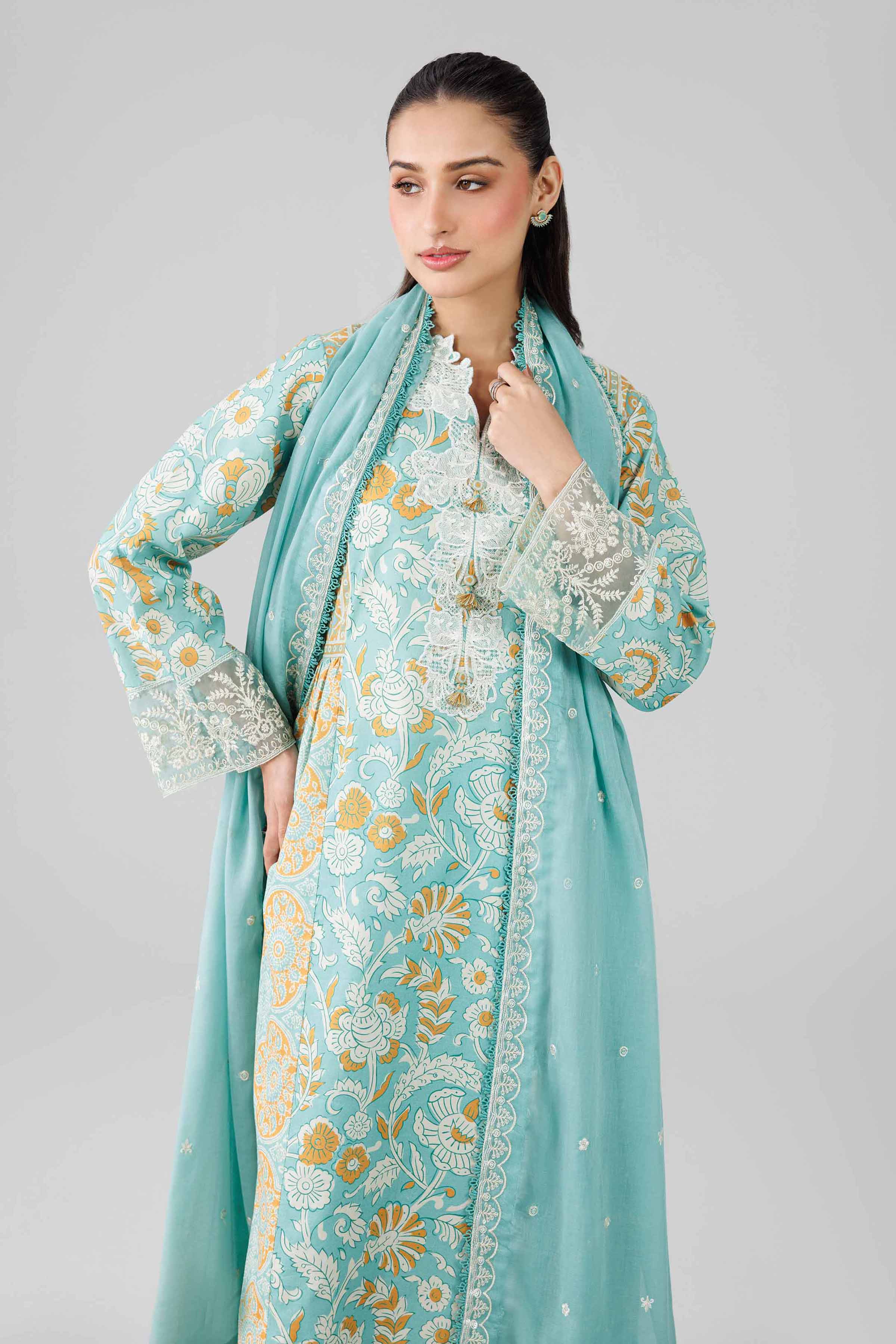 3 Piece - Printed Embroidered Suit - 42601817 Nishat UAE  Lawn 3PC Embroidered