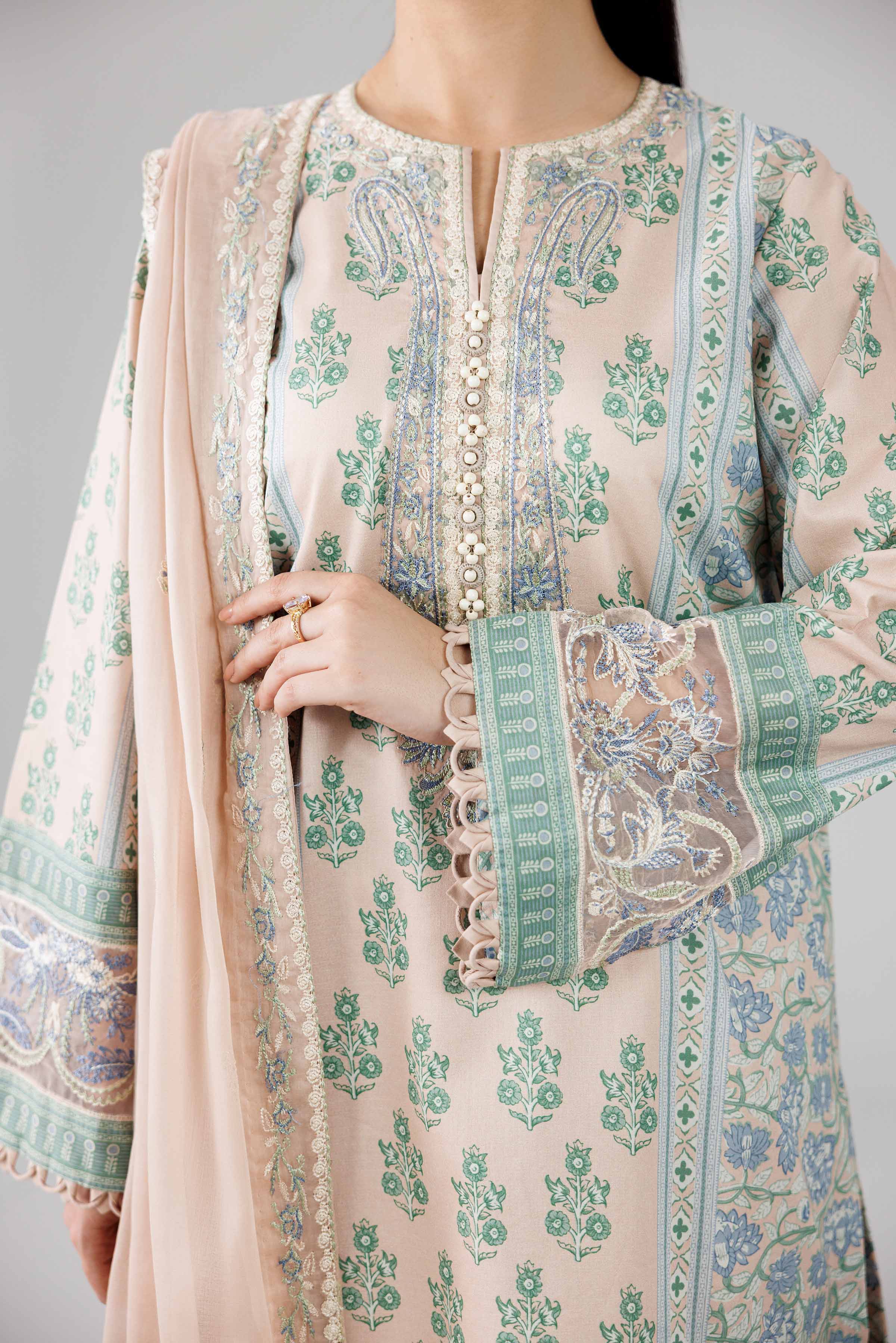 3 Piece - Printed Embroidered Suit - 42601820 Pink Lawn 3PC Embroidered