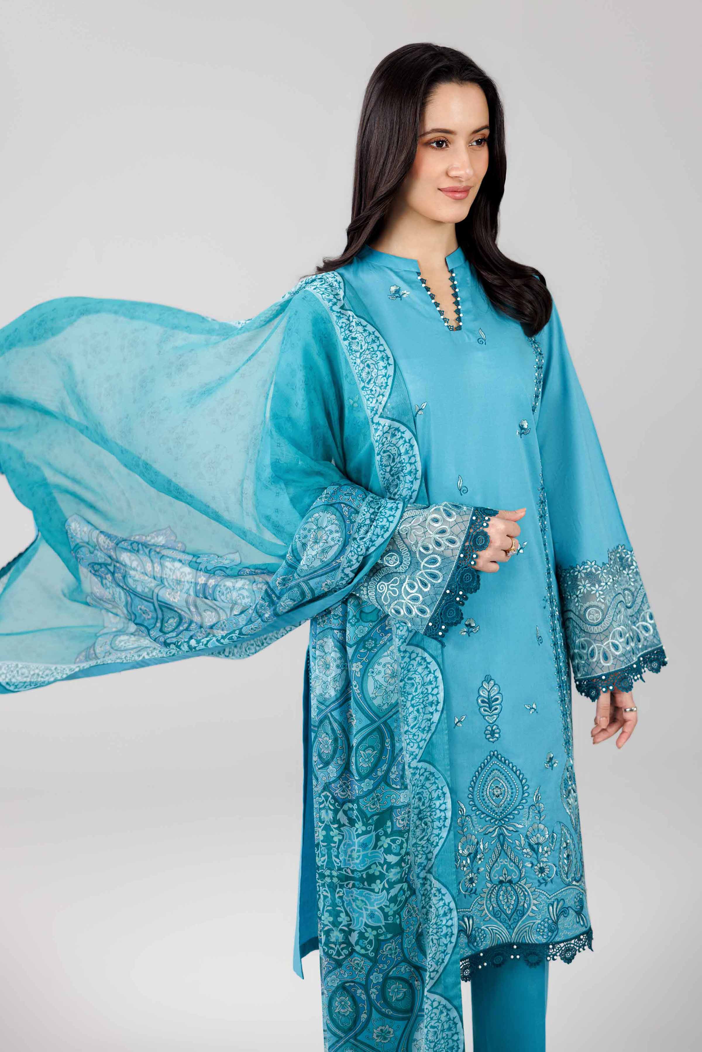 3 Piece - Digital Printed Embroidered Suit - 42601831  Lawn 3PC Embroidered