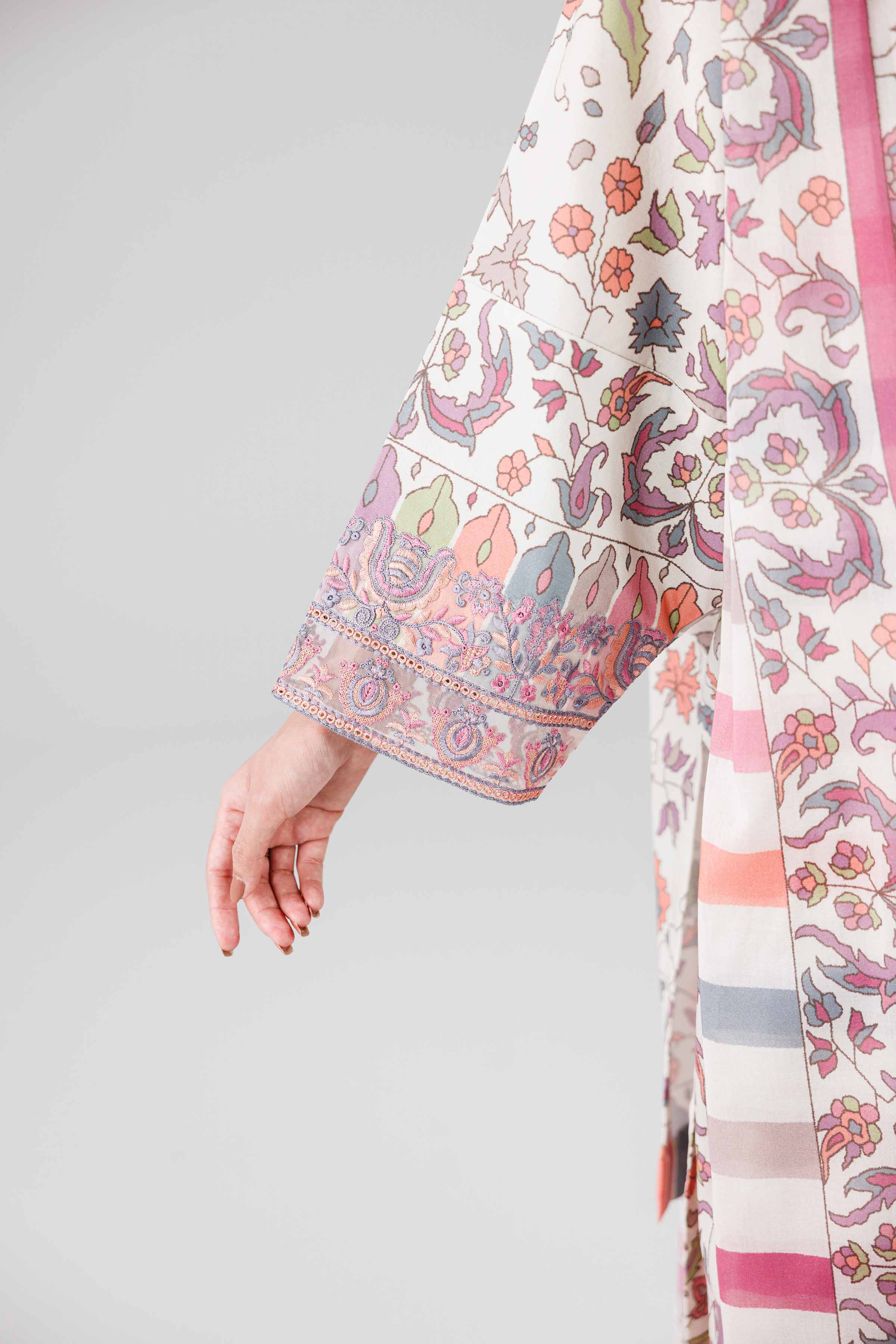 3 Piece - Digital Printed Embroidered Suit - 42601837 Beige Lawn 3PC Embroidered