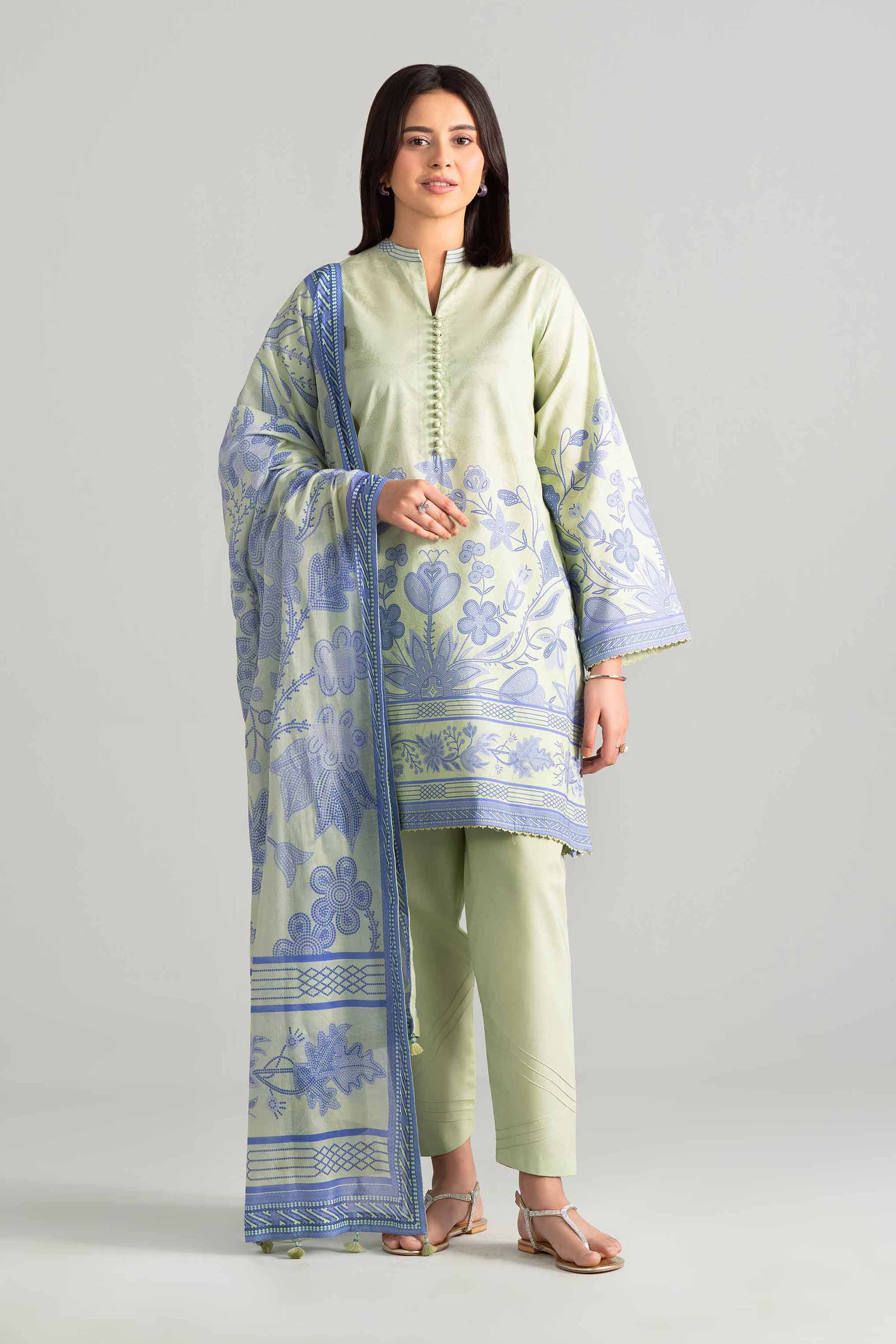 3 Piece - Digital Printed Suit - 42601846 Green Lawn 3PC Printed
