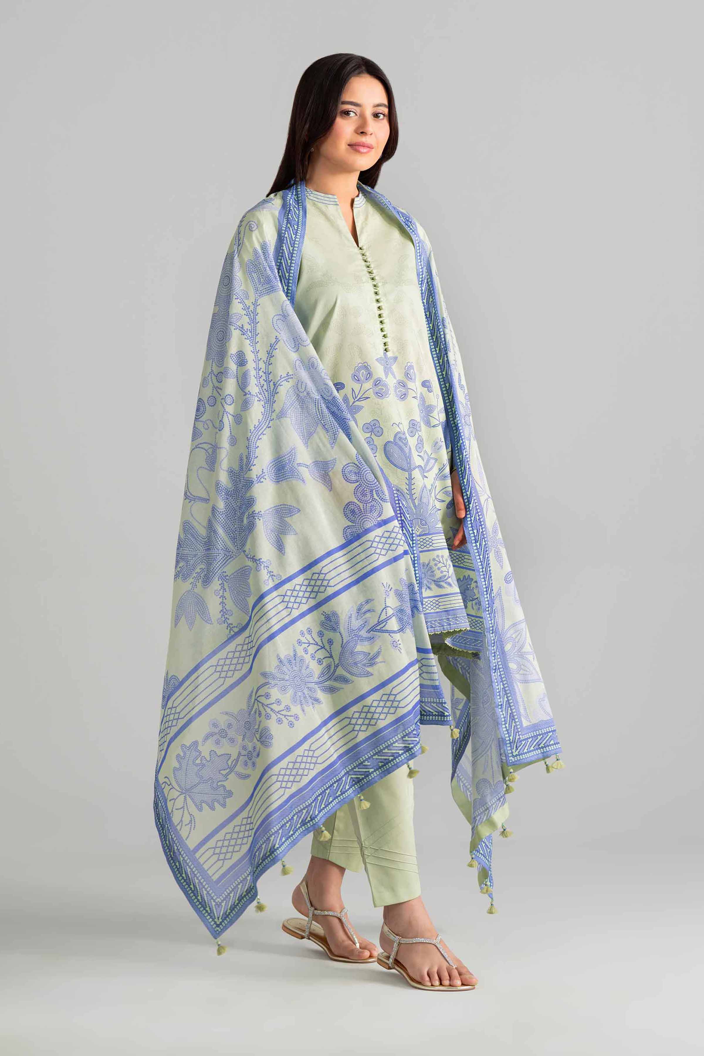 3 Piece - Digital Printed Suit - 42601846 Green Lawn 3PC Printed