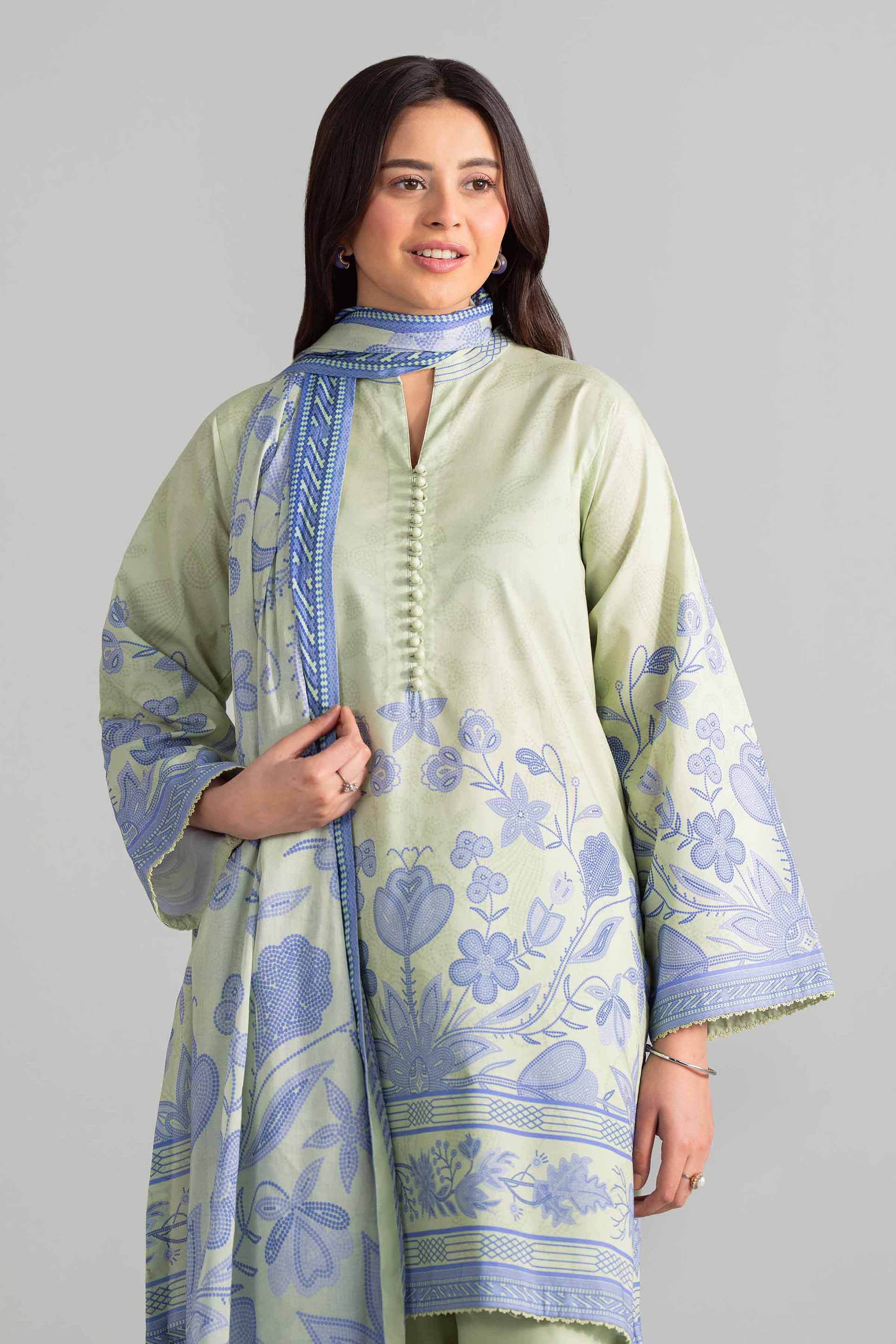 3 Piece - Digital Printed Suit - 42601846 Green Lawn 3PC Printed