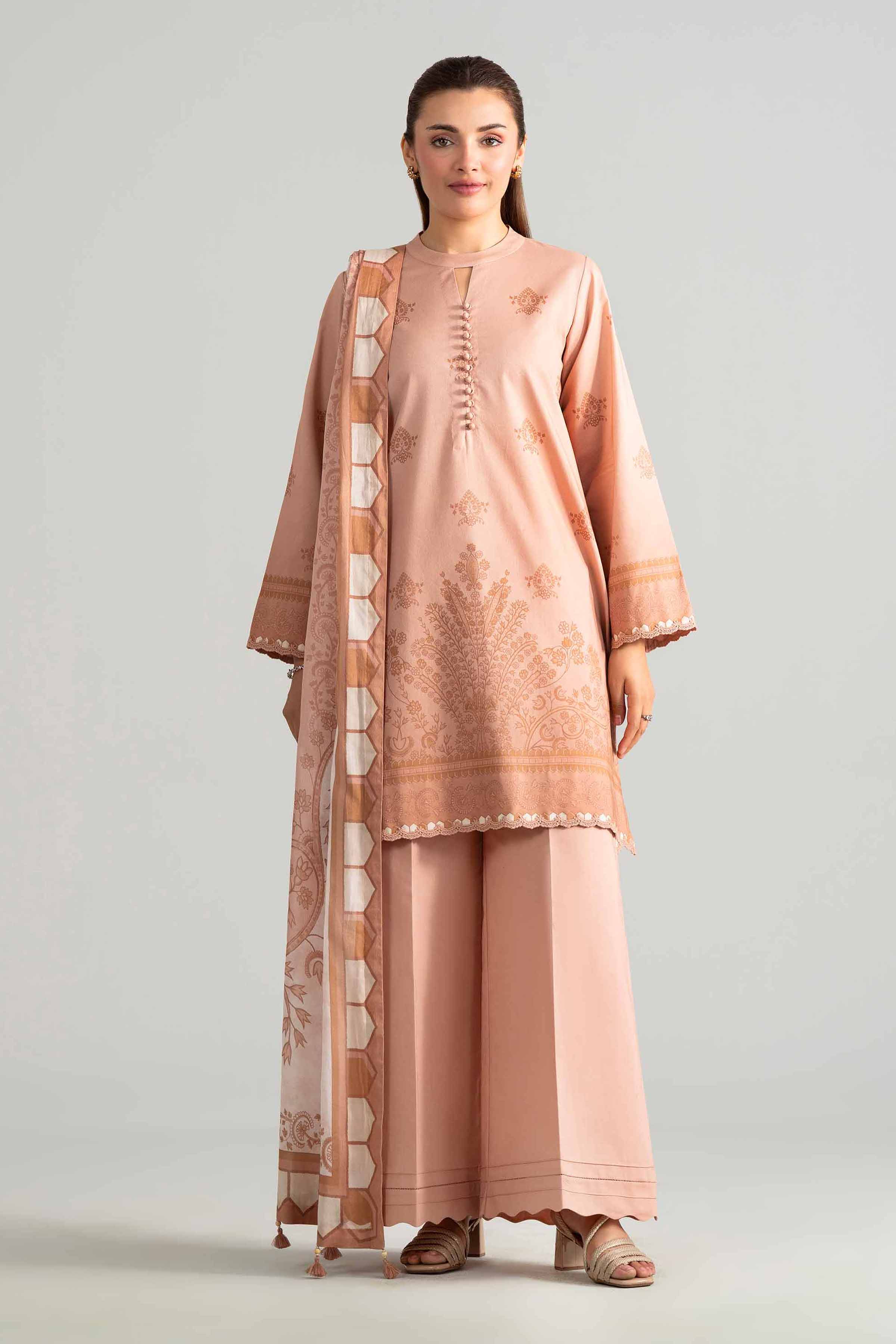 3 Piece - Digital Printed Suit - 42601848 Pink Lawn 3PC Printed