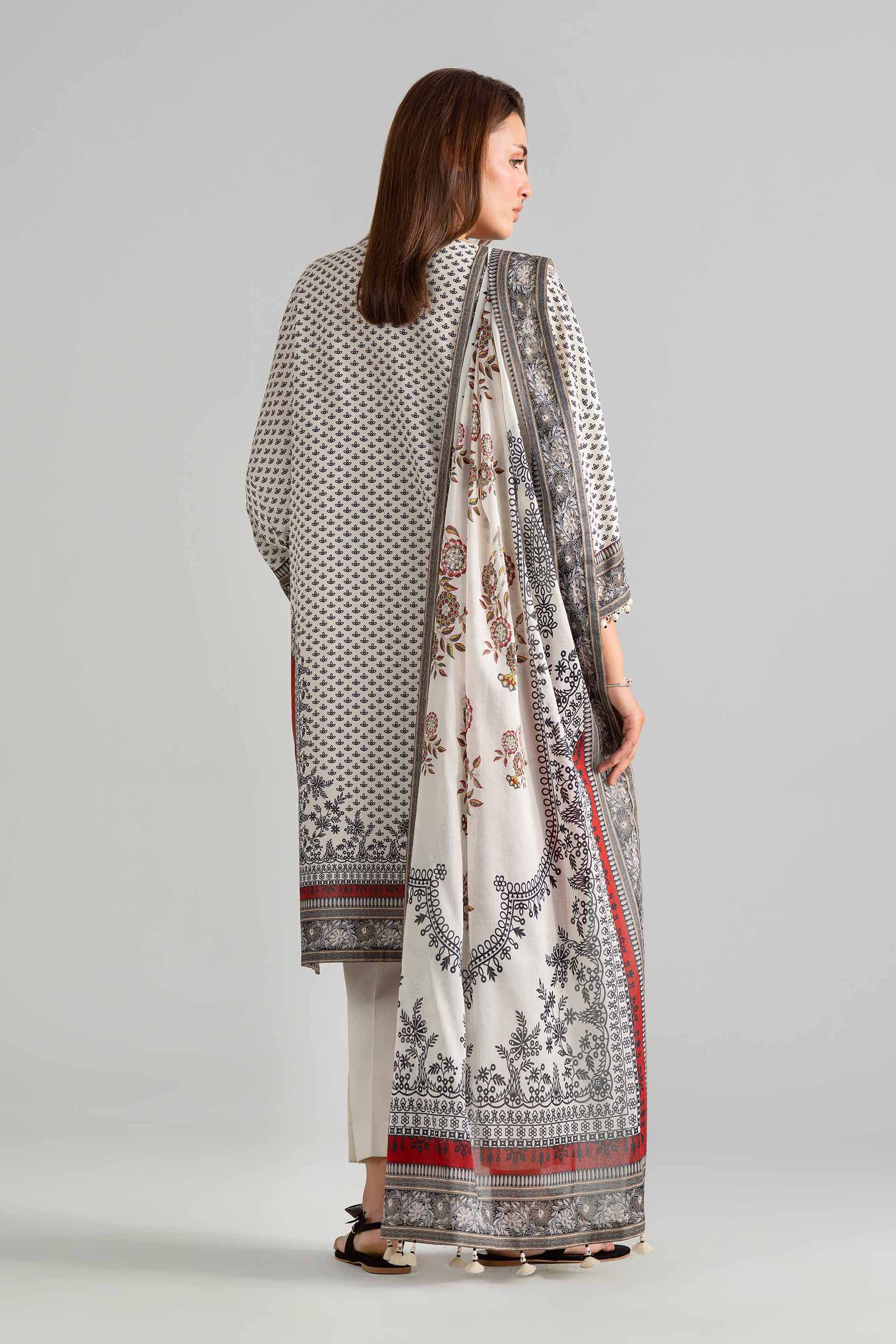 3 Piece - Digital Printed Suit - 42601849 Black Lawn 3PC Printed