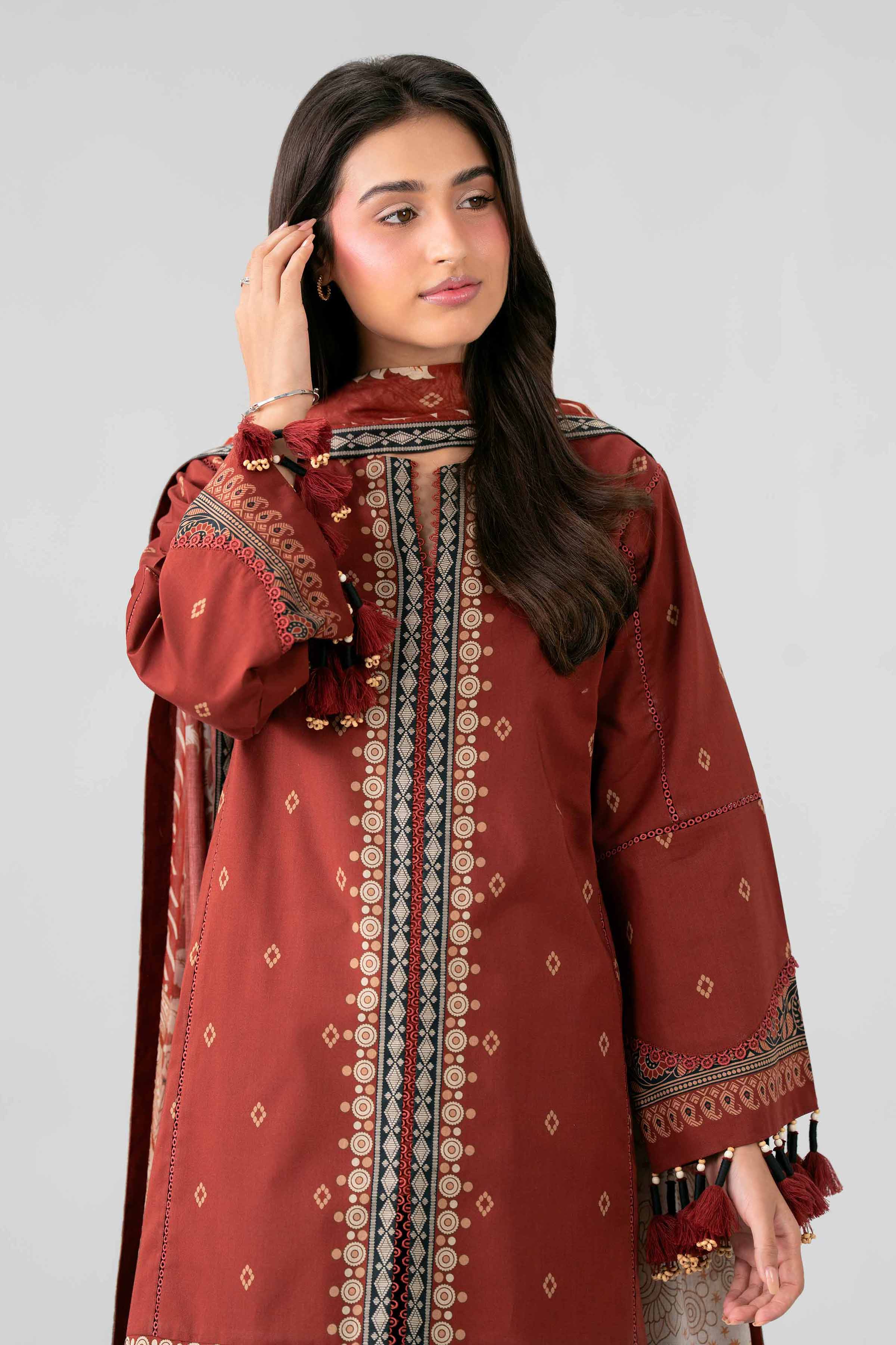 3 Piece - Digital Printed Suit - 42601850 Red Lawn 3PC Printed