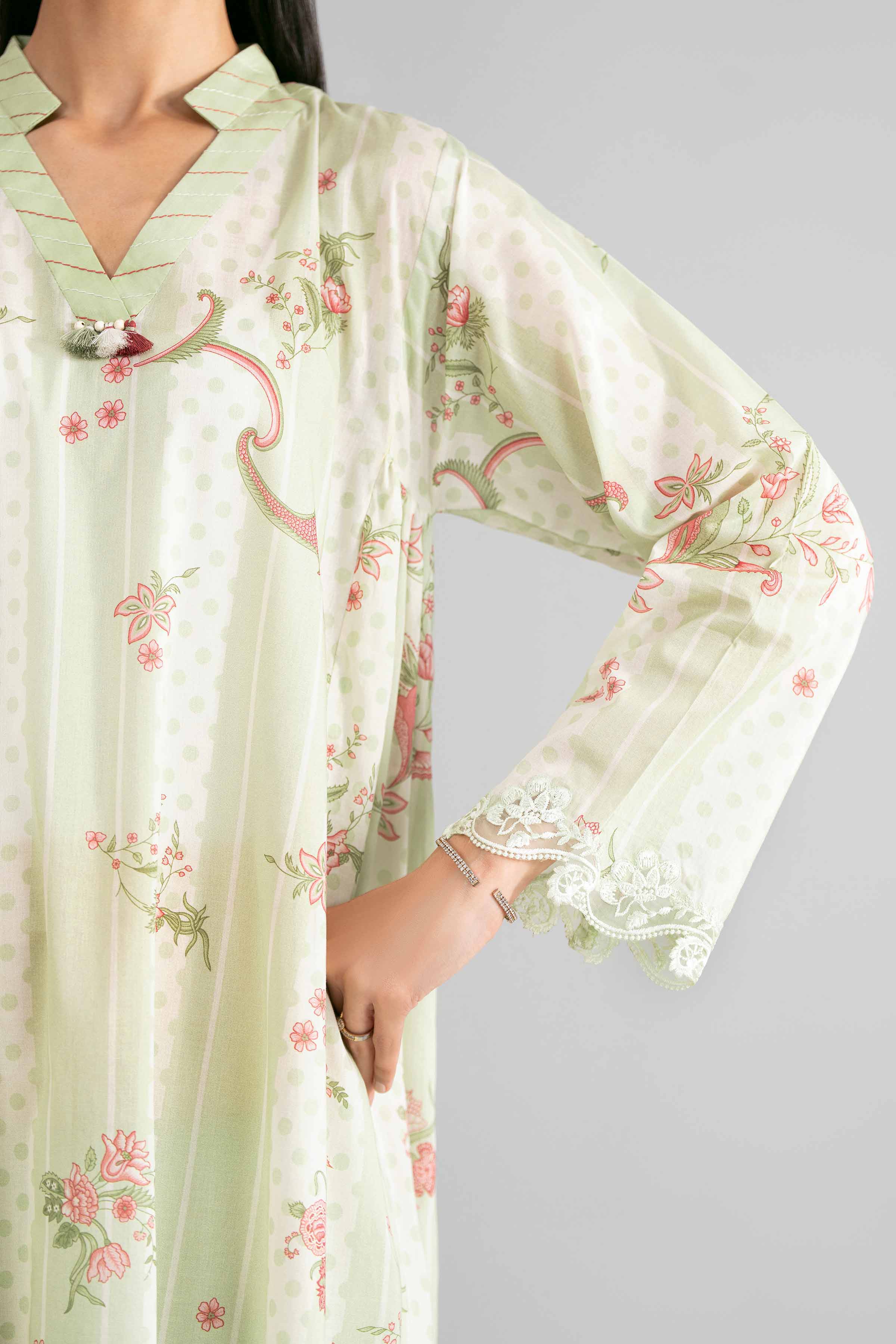 3 Piece - Printed Embroidered Suit - 42601856 Green Lawn 3PC Embroidered