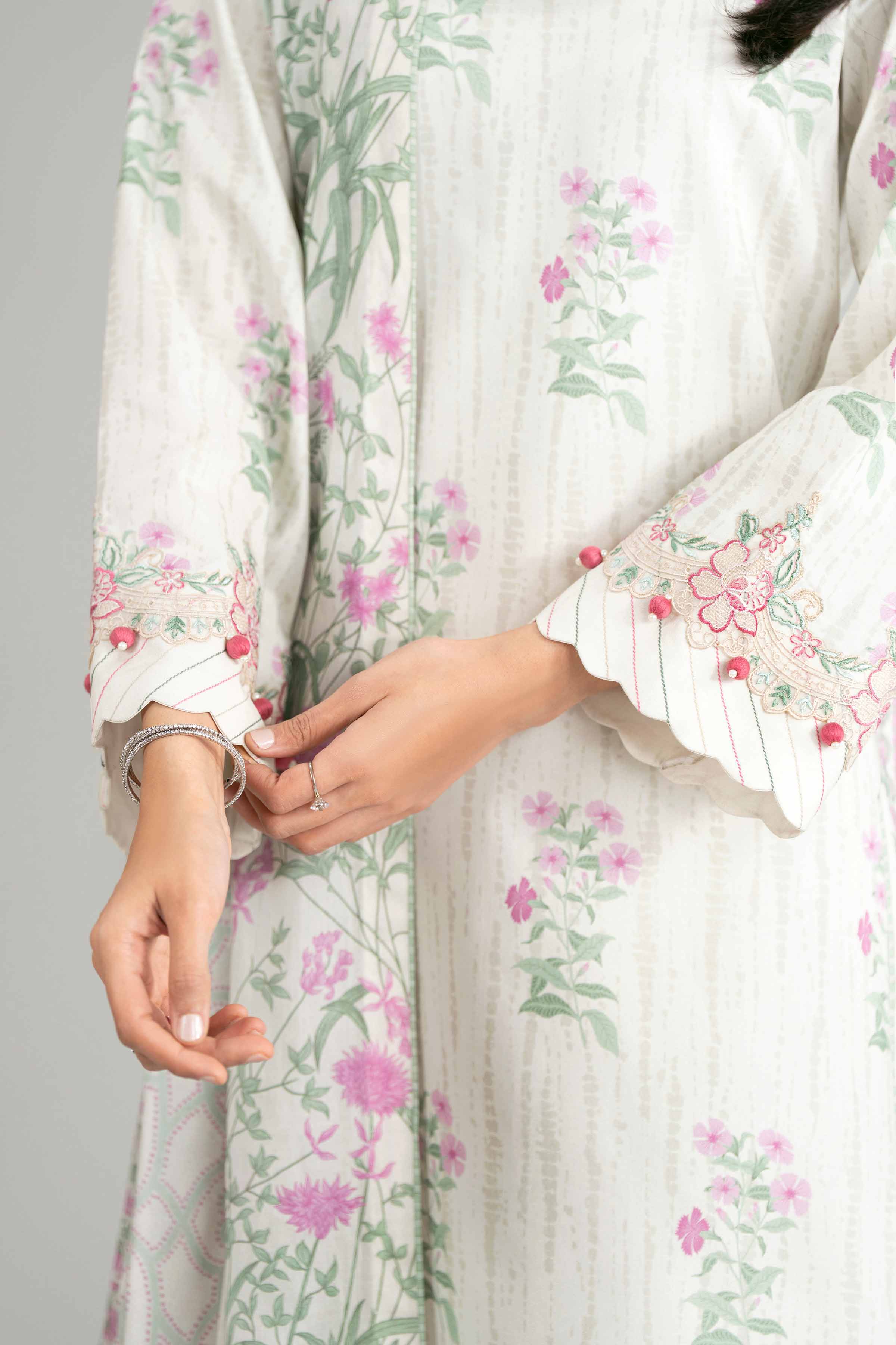 3 Piece - Printed Embroidered Suit - 42601859 White Lawn 3PC Embroidered