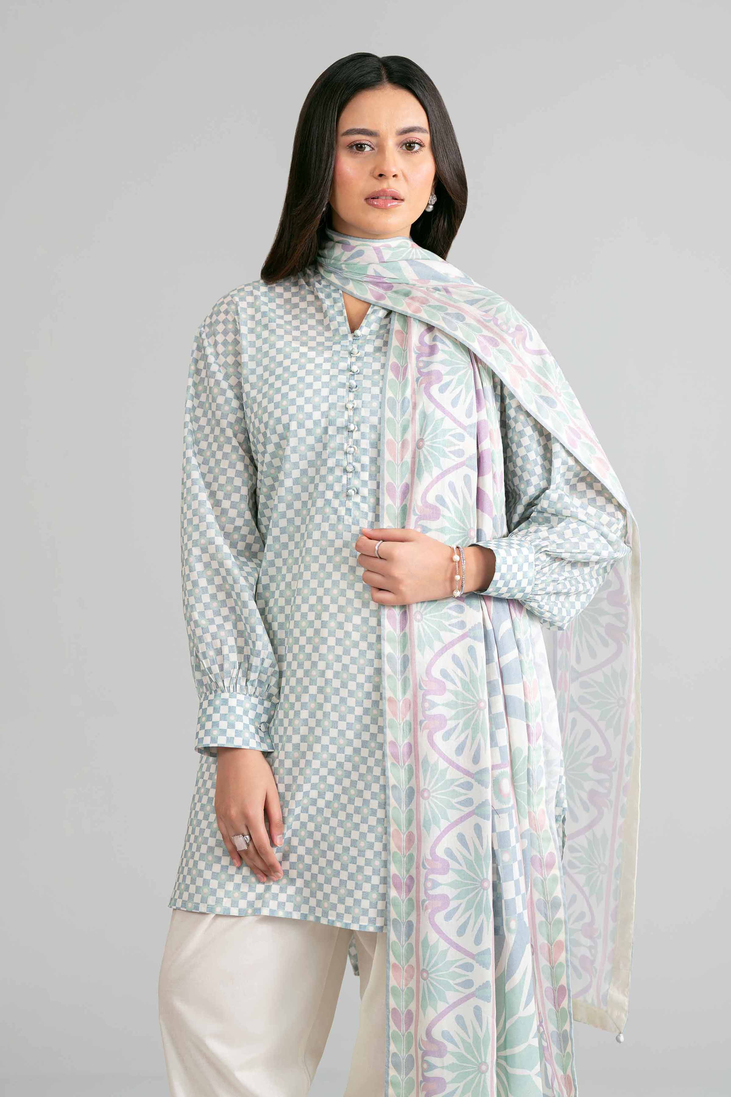 3 Piece - Printed Suit - 42601864 Blue Lawn 3PC Printed