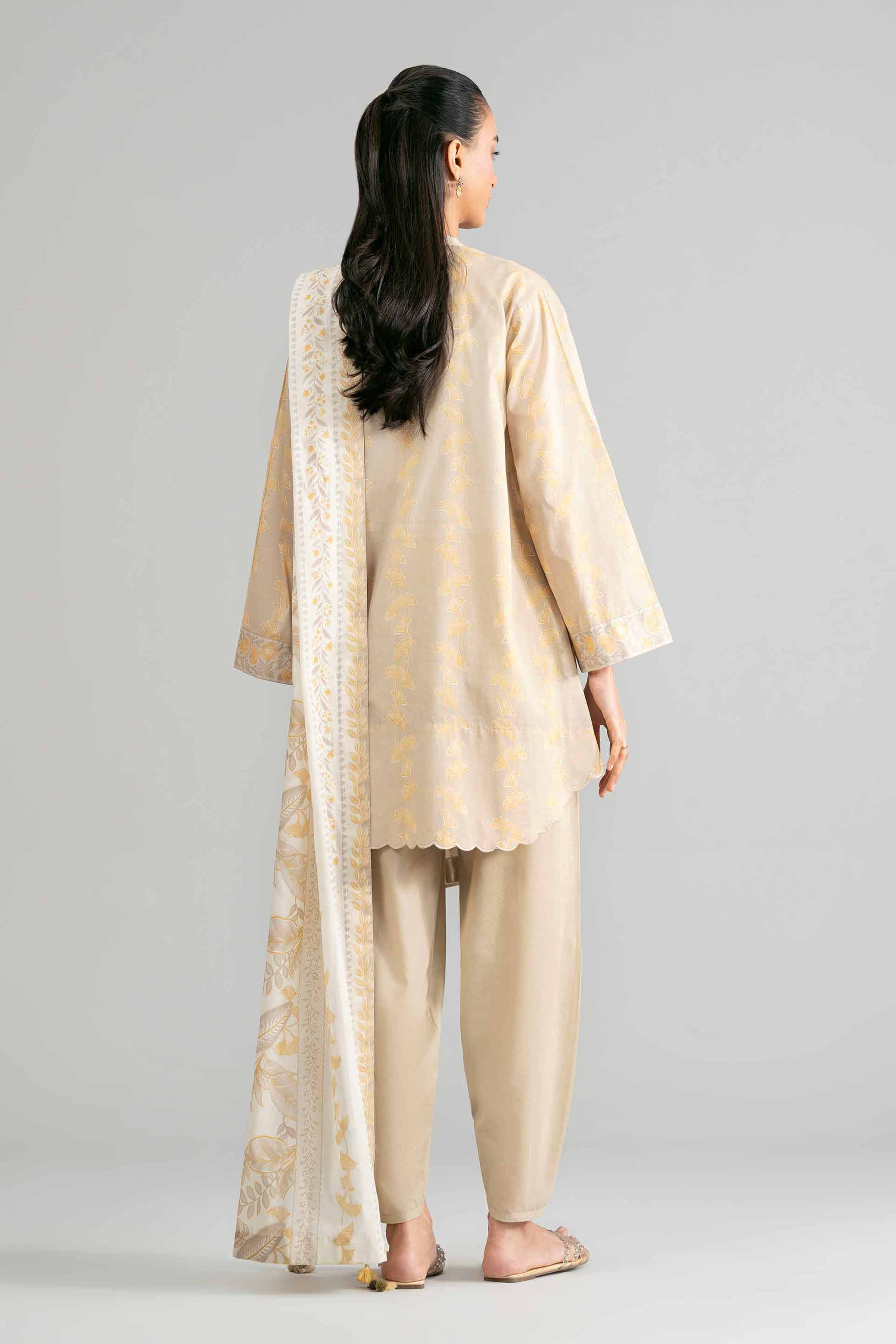 3 Piece - Printed Suit - 42601866 Beige Lawn 3PC Printed