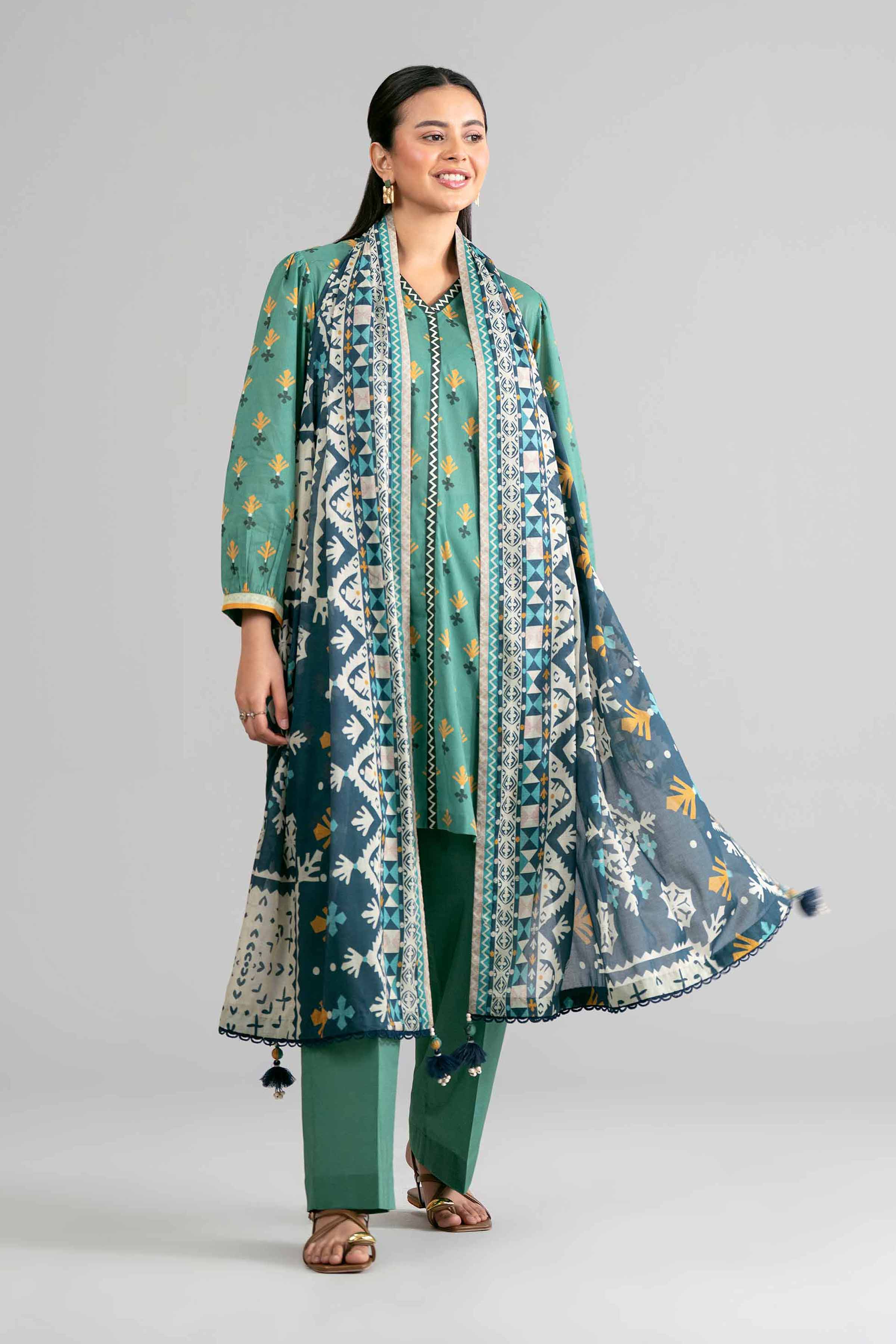 3 Piece - Printed Suit - 42601868 Green Lawn 3PC Printed