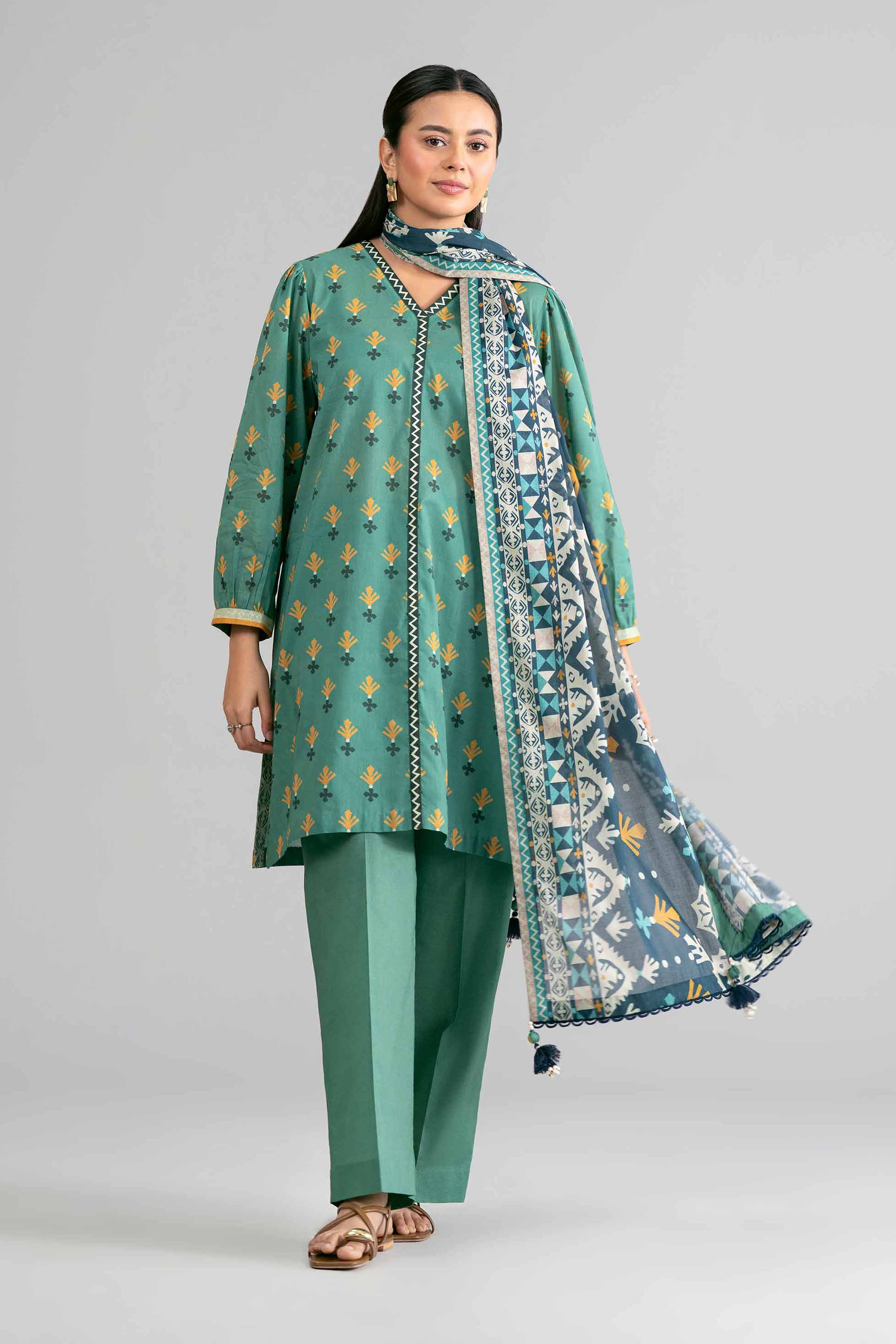 3 Piece - Printed Suit - 42601868 Green Lawn 3PC Printed
