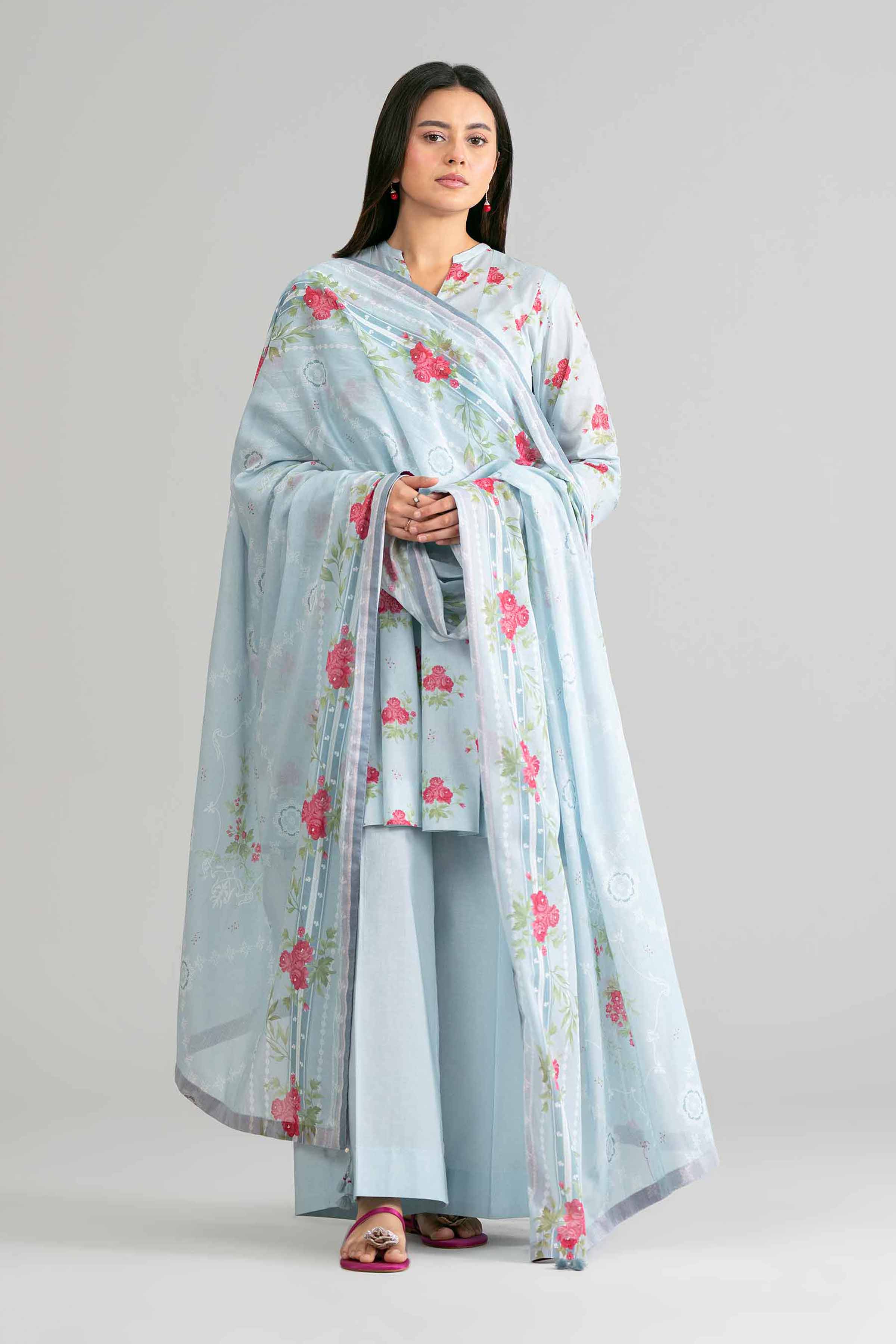 3 Piece - Printed Suit - 42601876 Blue Lawn 3PC Printed