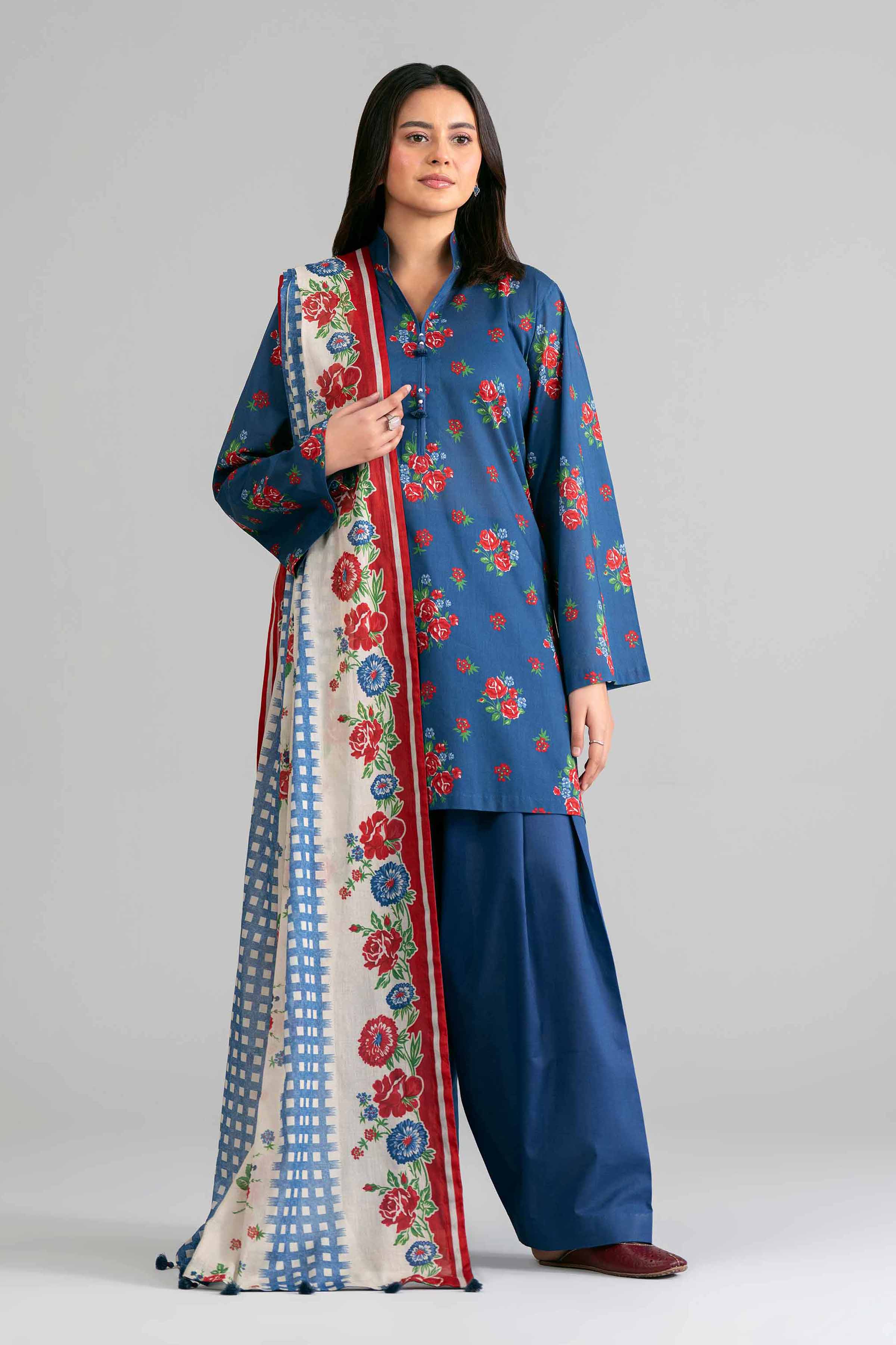 3 Piece - Printed Suit - 42601879 Blue Lawn 3PC Printed