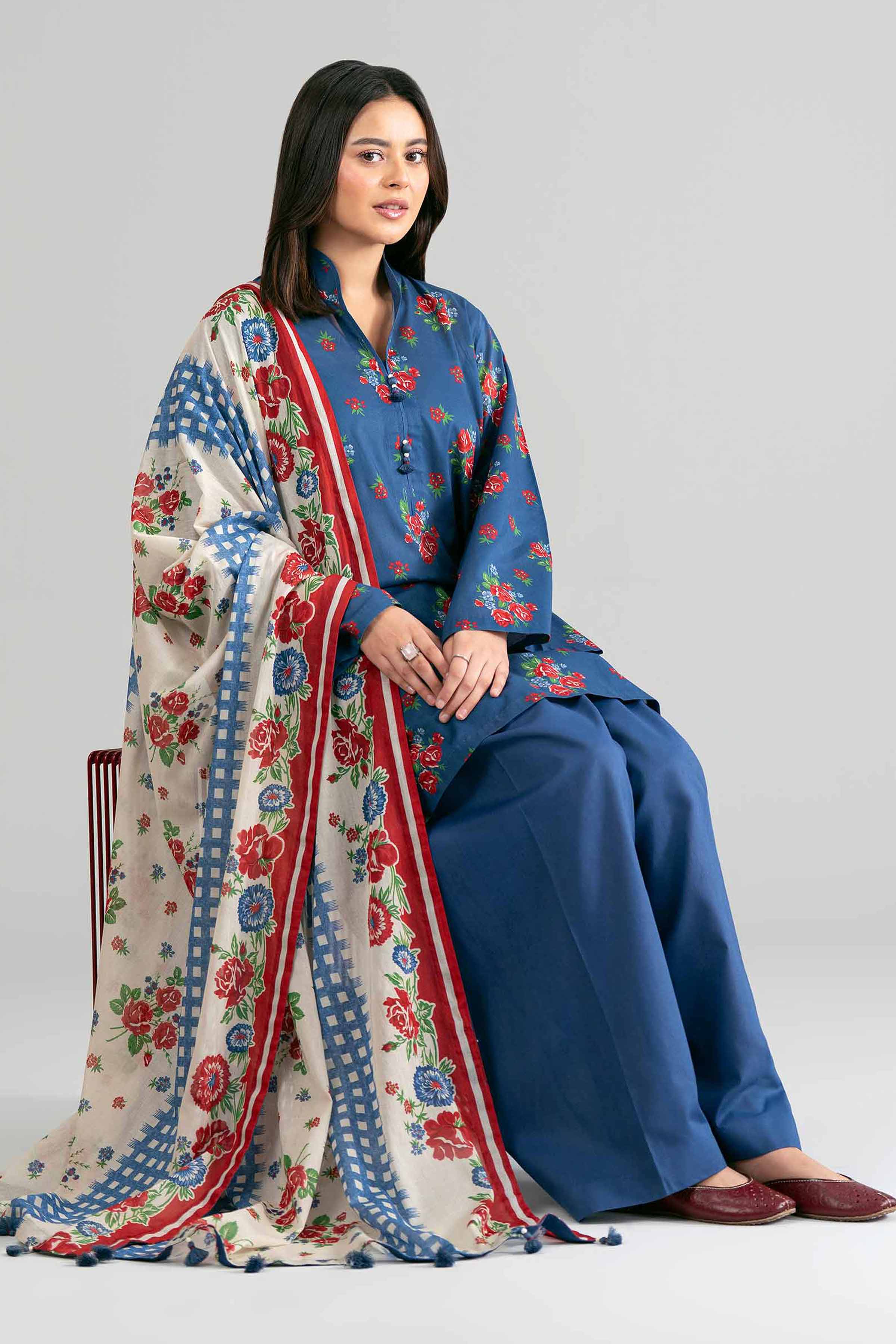 3 Piece - Printed Suit - 42601879 Blue Lawn 3PC Printed