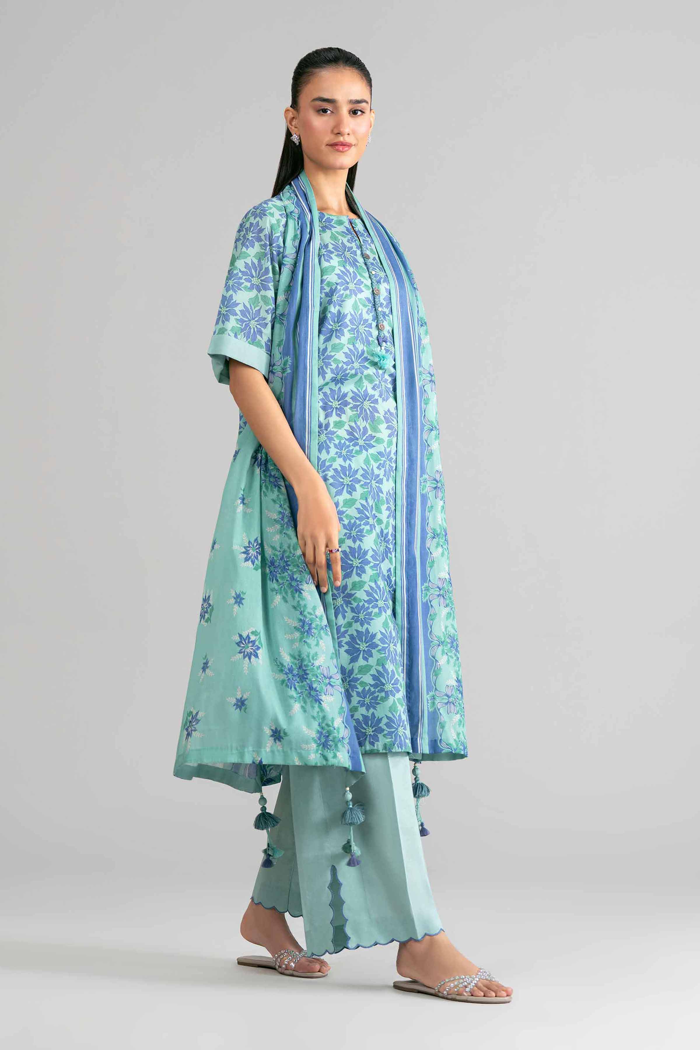 3 Piece - Printed Suit - 42601882 Blue Lawn 3PC Printed