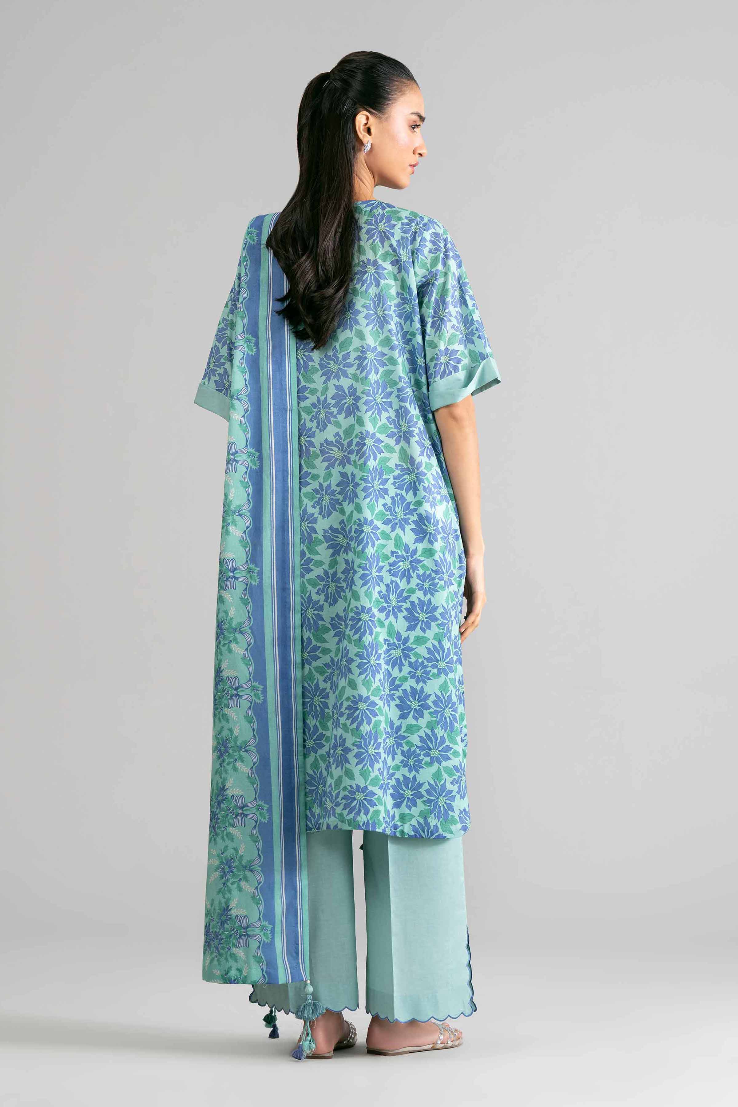 3 Piece - Printed Suit - 42601882 Blue Lawn 3PC Printed