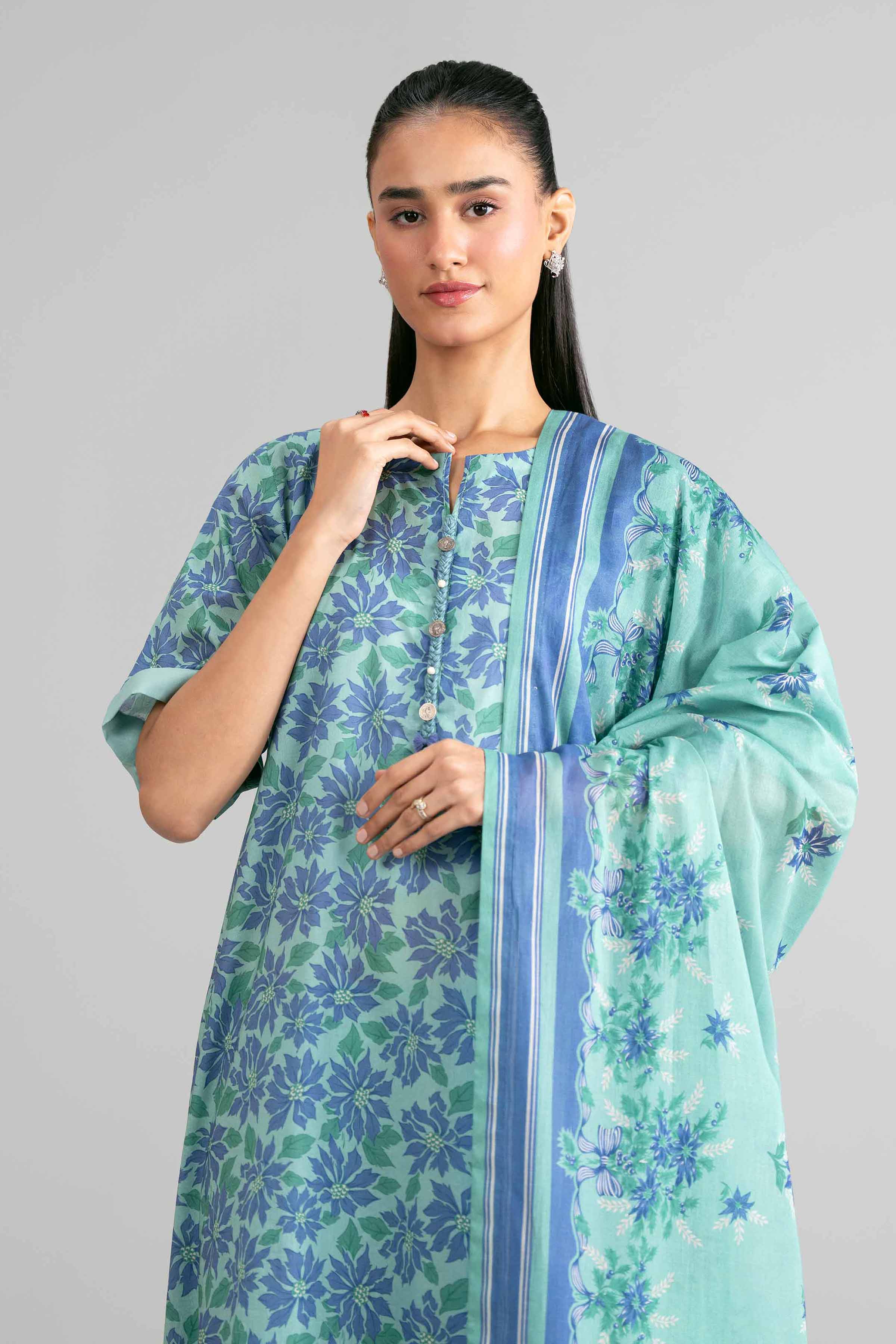 3 Piece - Printed Suit - 42601882 Blue Lawn 3PC Printed