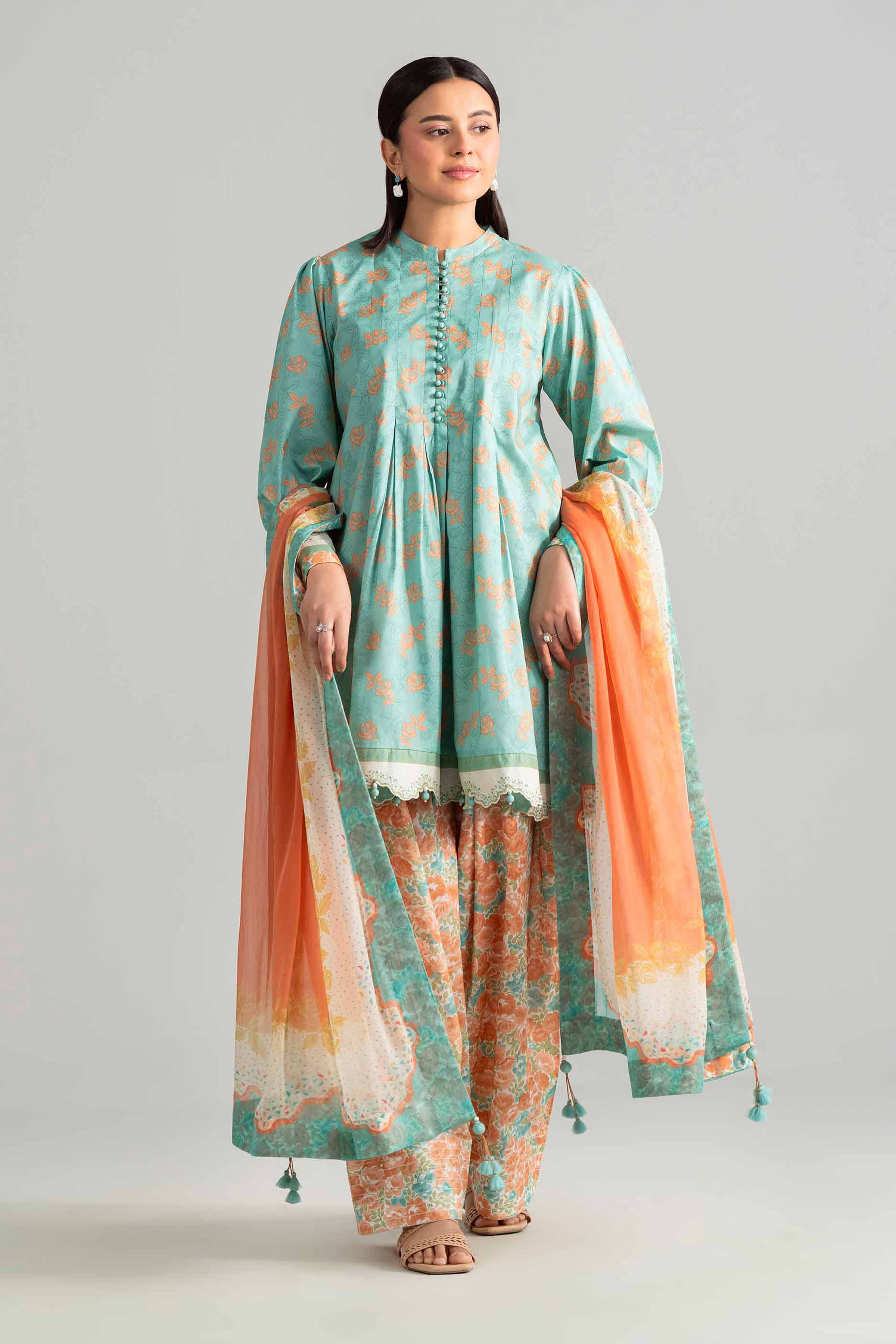 3 Piece - Digital Printed Suit - 42601894 Green Lawn 3PC Printed