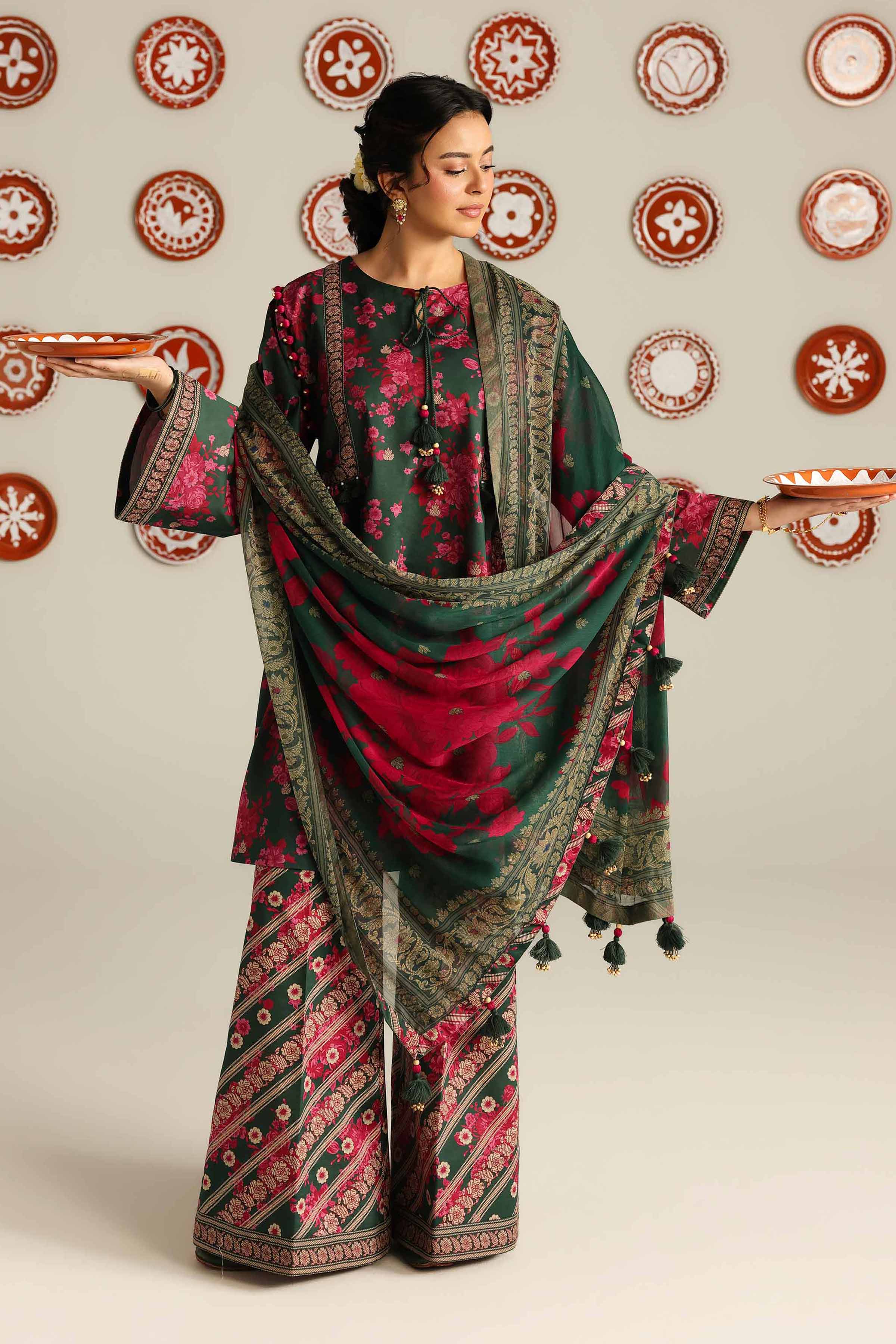 3 Piece - Digital Printed Suit - 42601899 Nishat UAE Green Lawn 3PC Printed