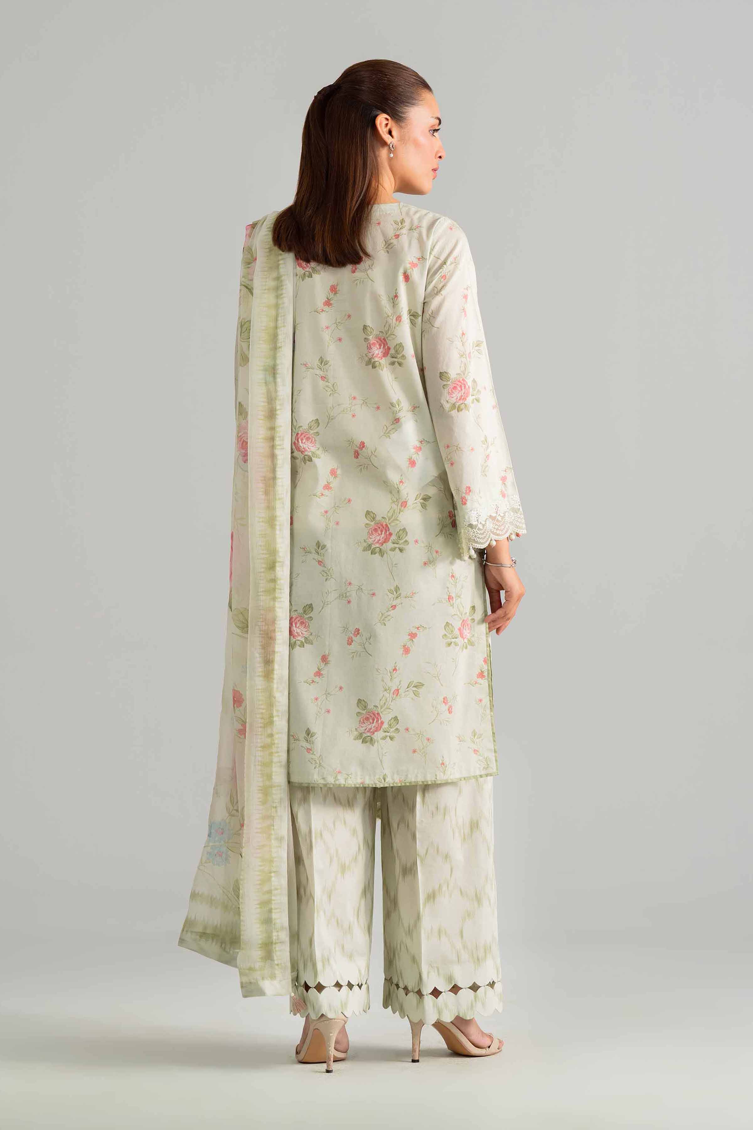 3 Piece - Digital Printed Embroidered Suit - 42601913 Green Lawn 3PC Embroidered